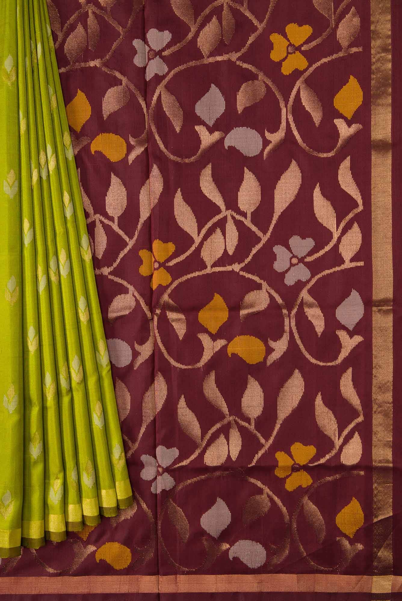 Mehandi Green Dual Tone Uppada Silk Saree