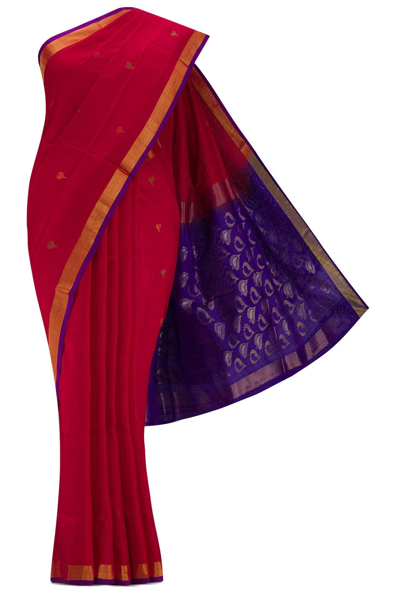 Red Dual Tone Uppada Silk Saree