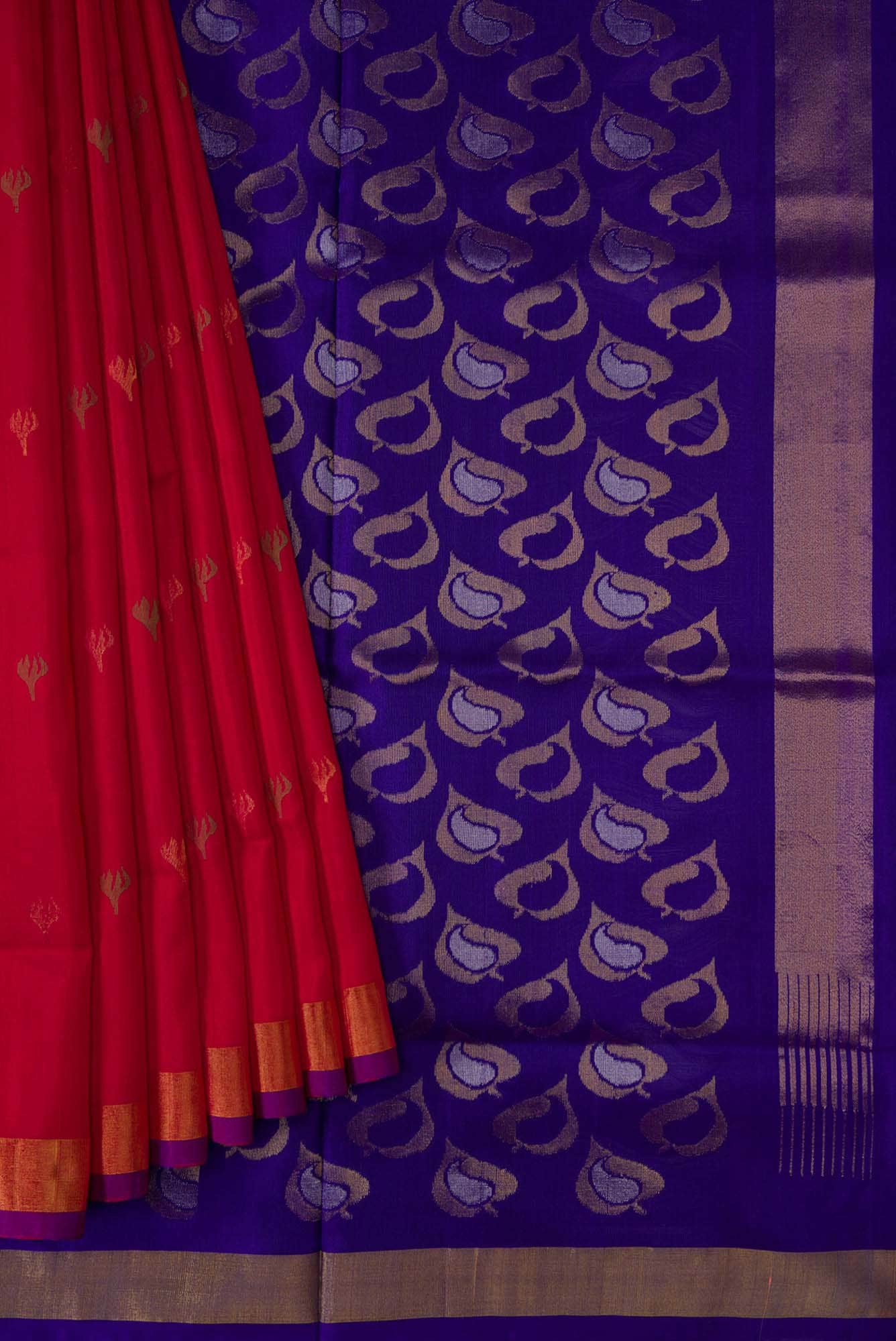 Red Dual Tone Uppada Silk Saree