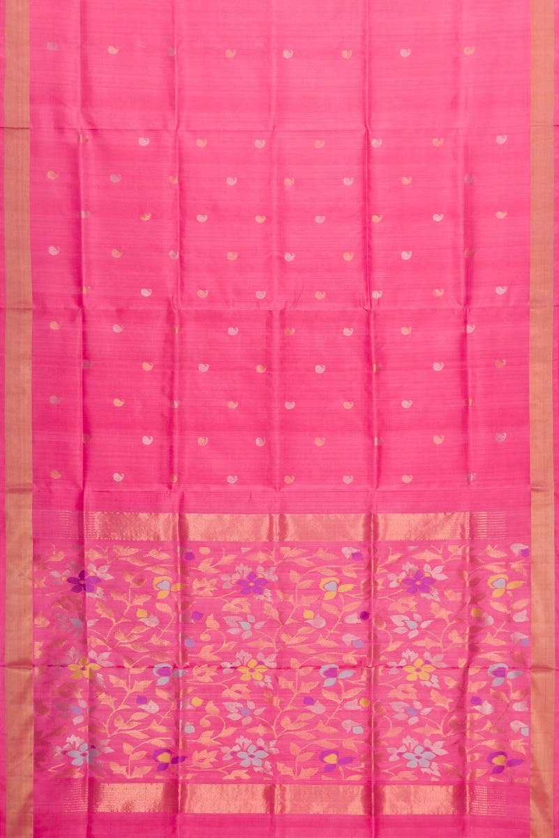 Pink Dual Tone Uppada Silk Saree