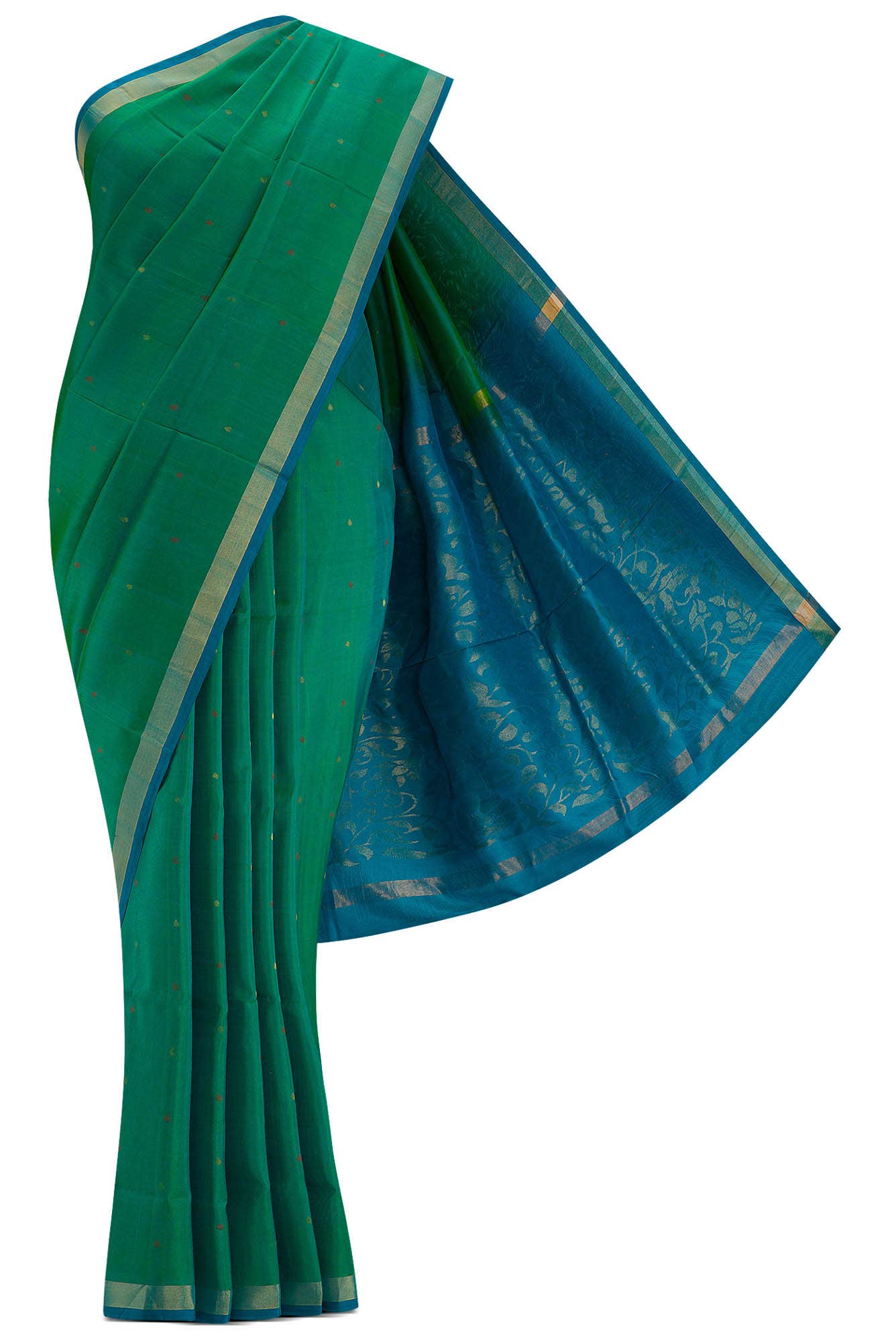 Green Dual Tone Uppada Silk Saree
