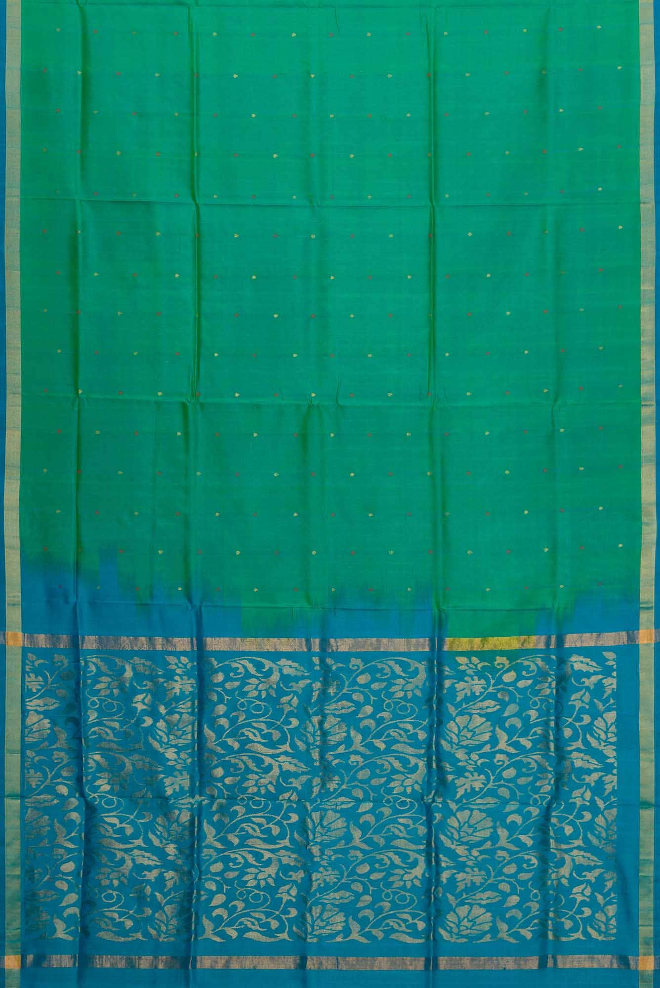 Green Dual Tone Uppada Silk Saree