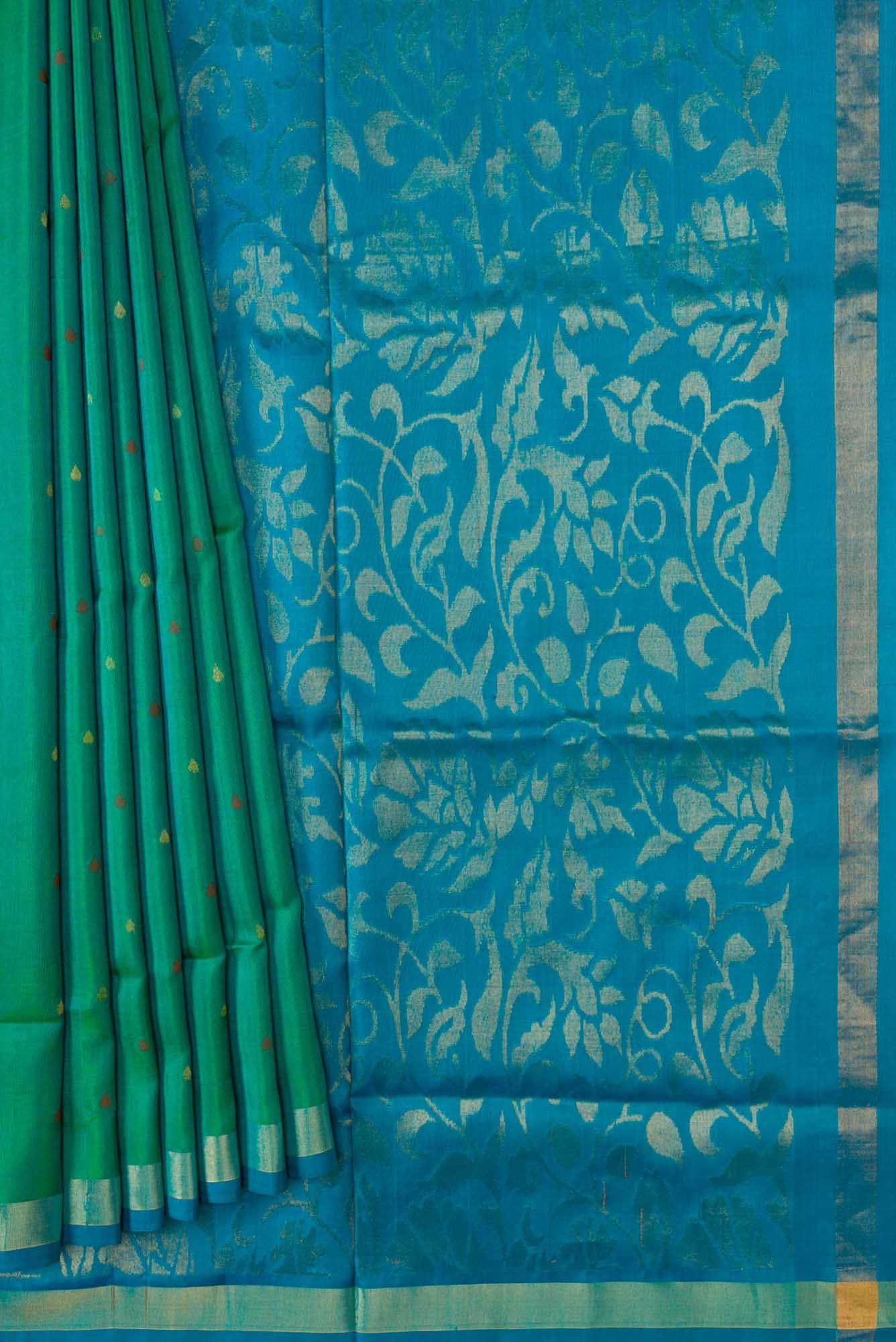 Green Dual Tone Uppada Silk Saree