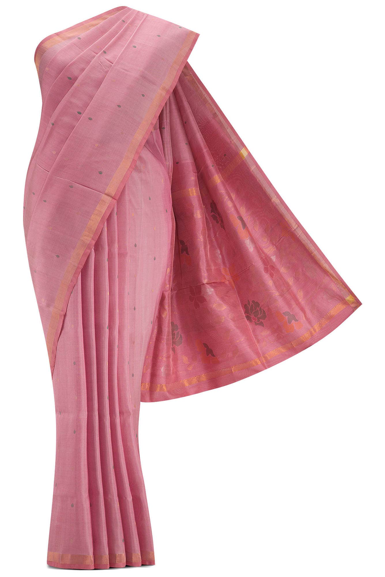 Pink Dual Tone Uppada Silk Saree