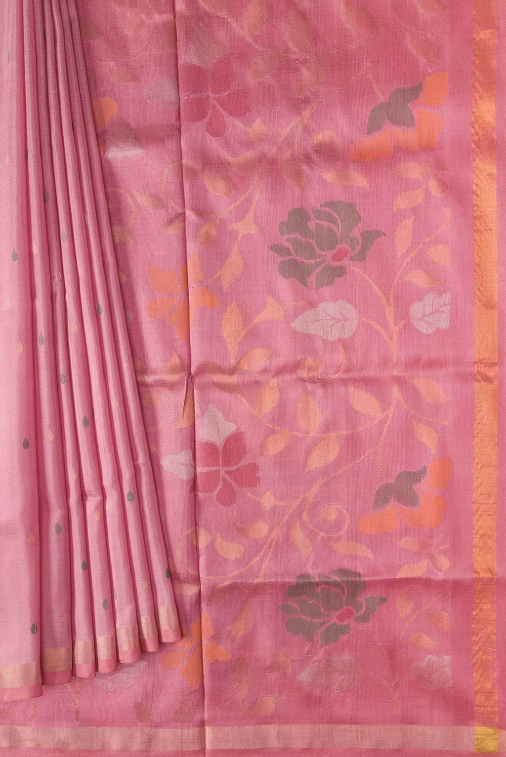 Pink Dual Tone Uppada Silk Saree