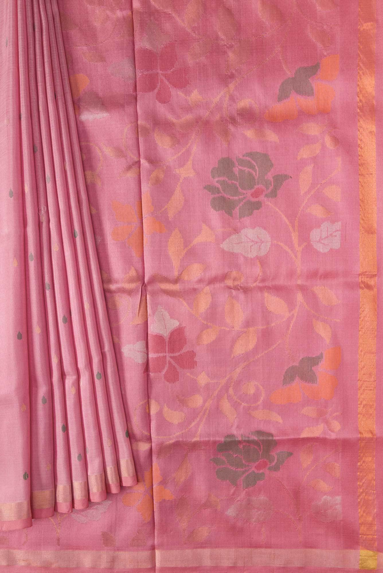 Pink Dual Tone Uppada Silk Saree