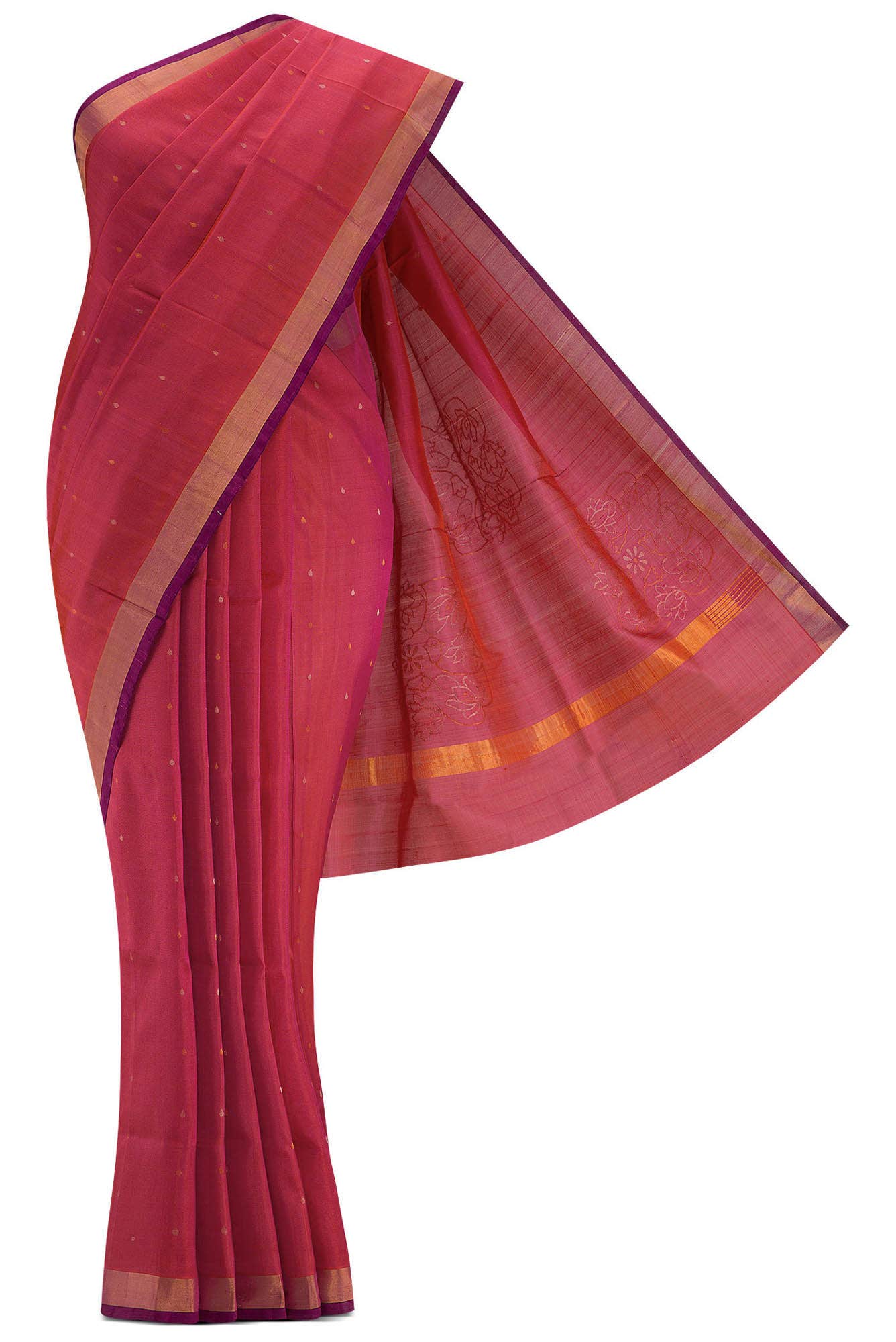 Orange Dual Tone Uppada Silk Saree