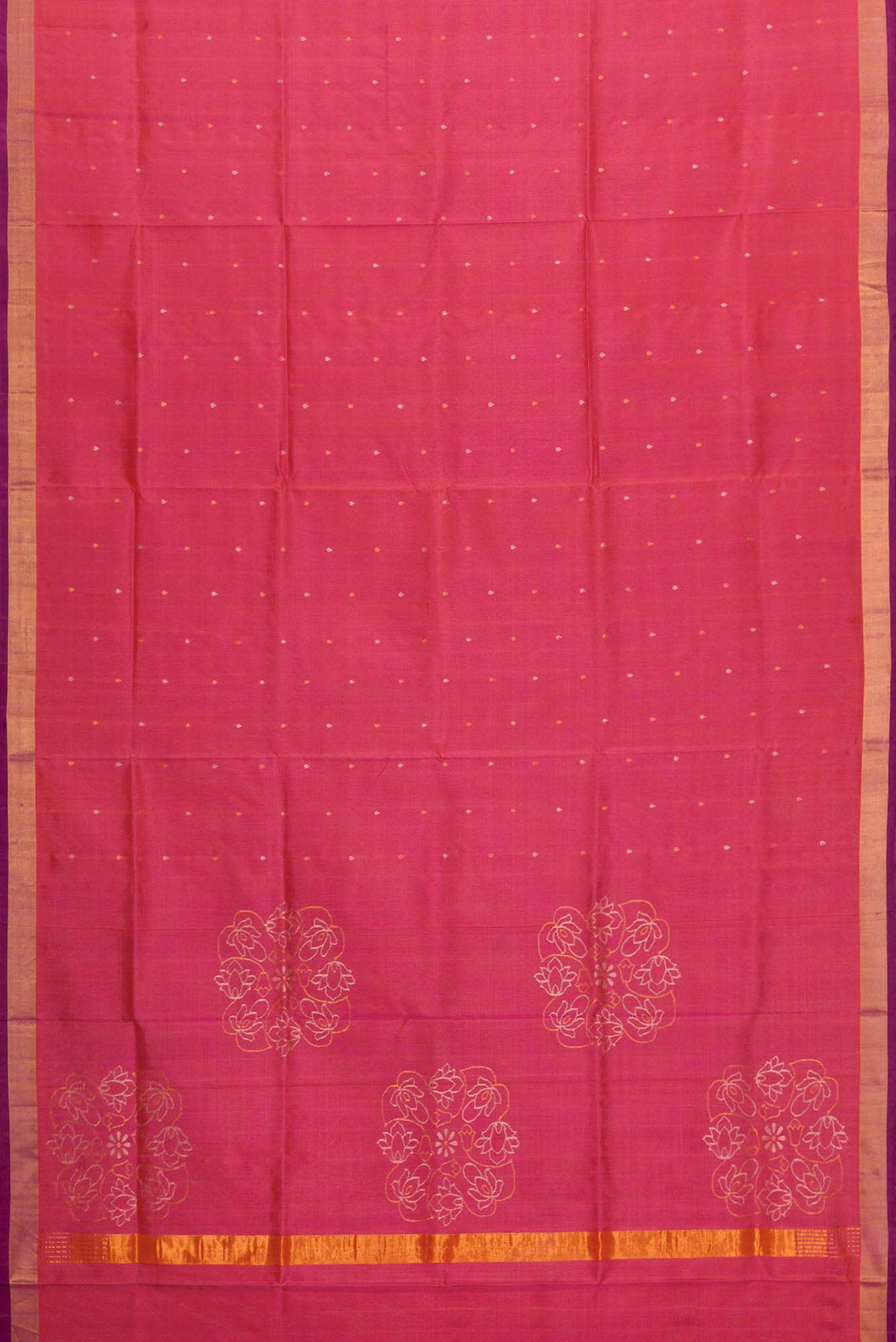 Orange Dual Tone Uppada Silk Saree