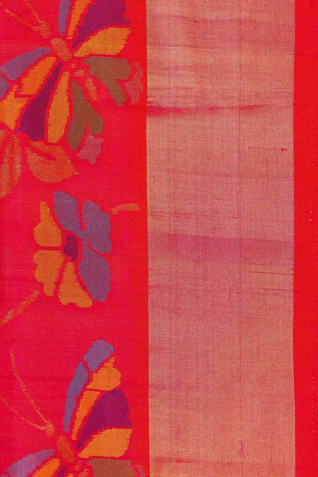 Orange Dual Tone Uppada Silk Saree