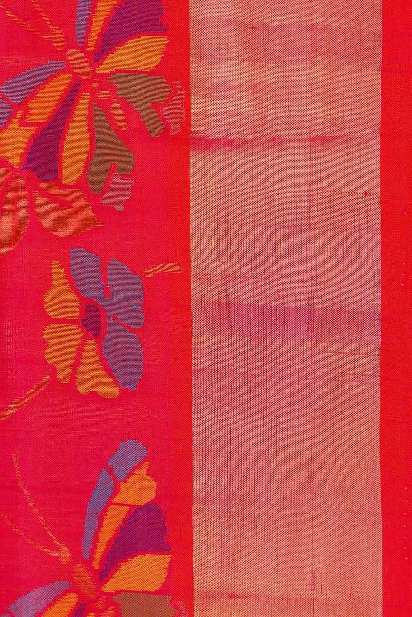 Orange Dual Tone Uppada Silk Saree