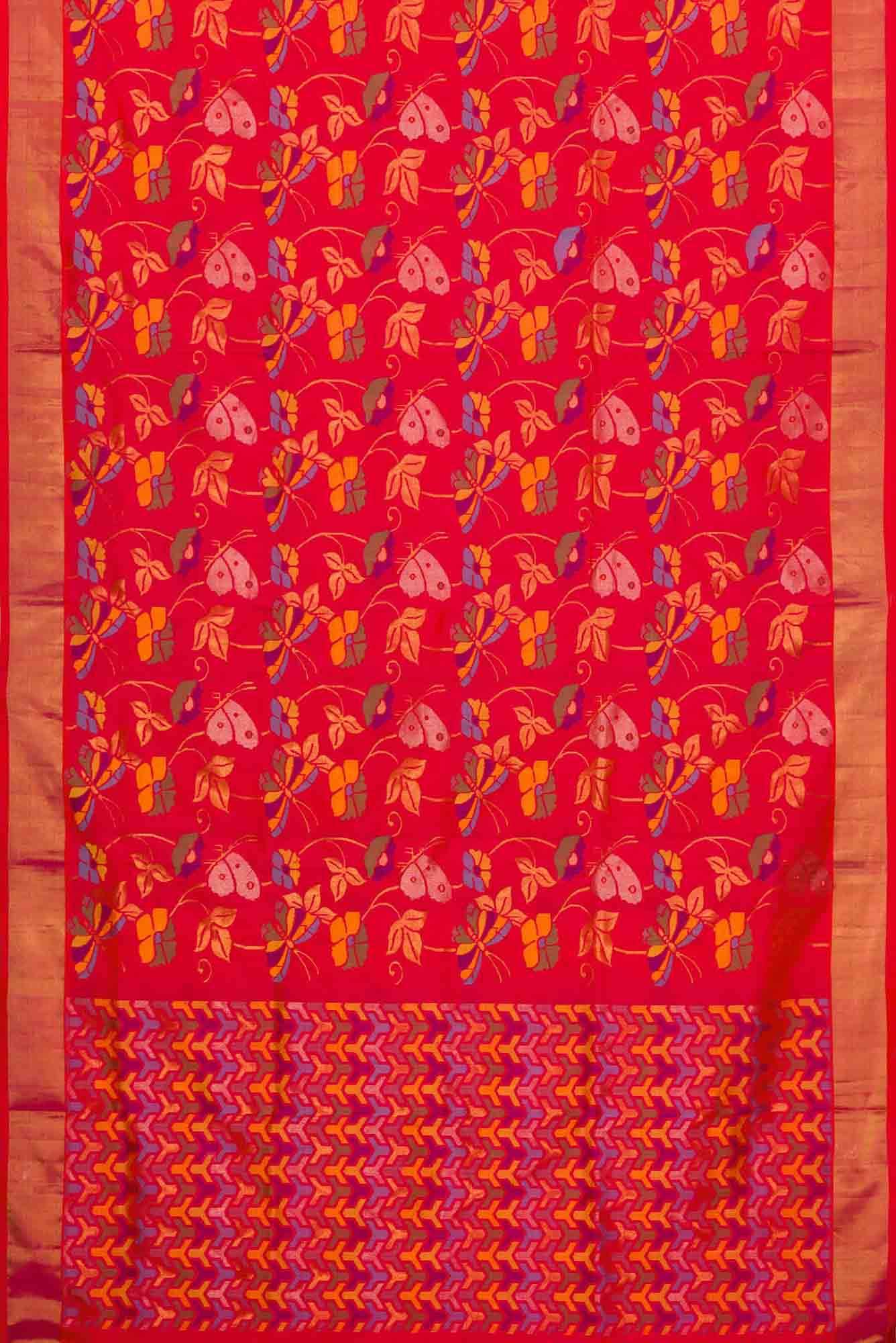 Orange Dual Tone Uppada Silk Saree