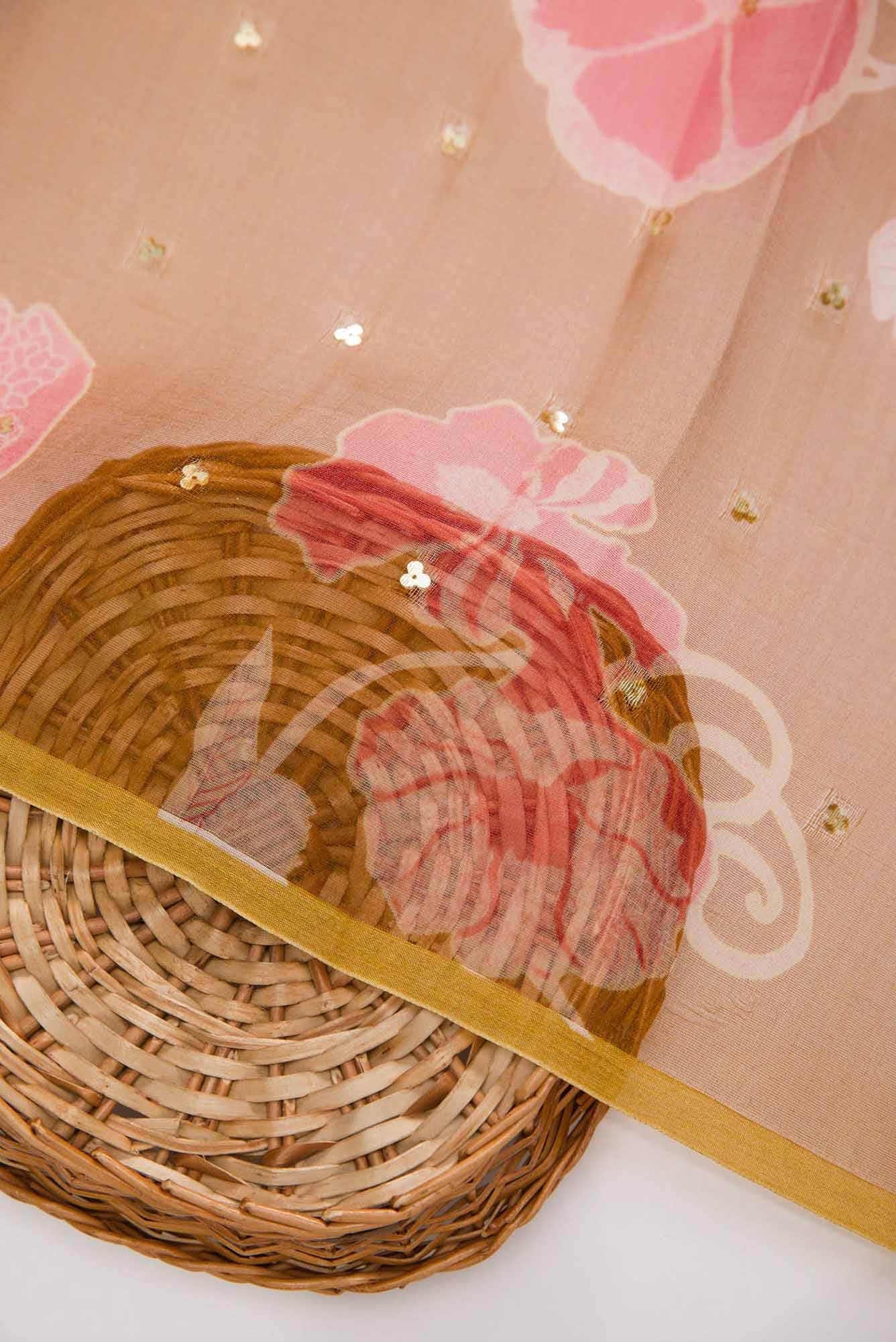 Mustard Organza Silk Dress Material