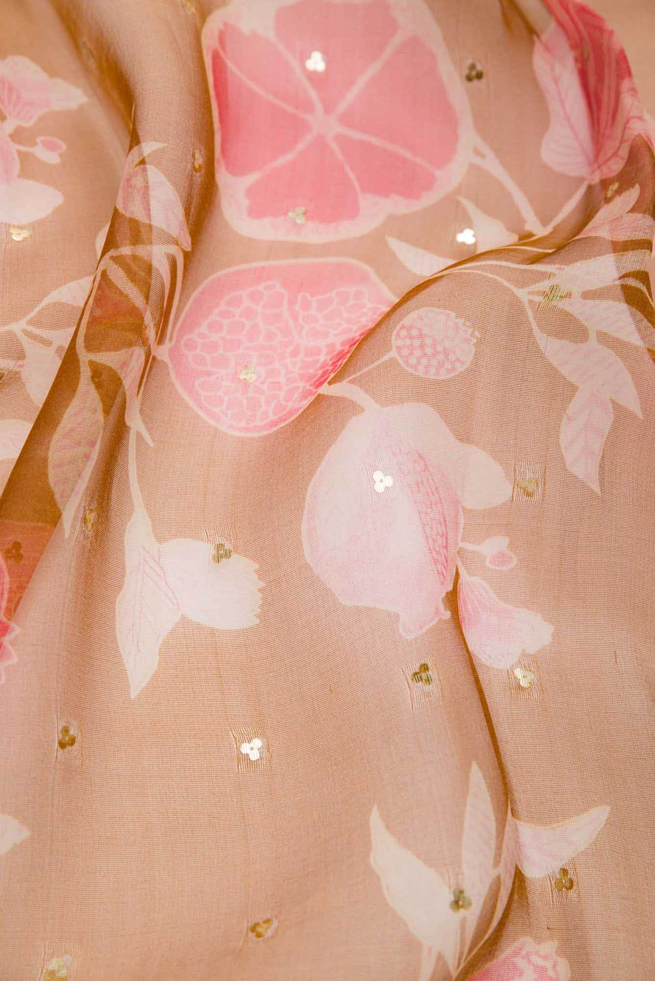 Mustard Organza Silk Dress Material