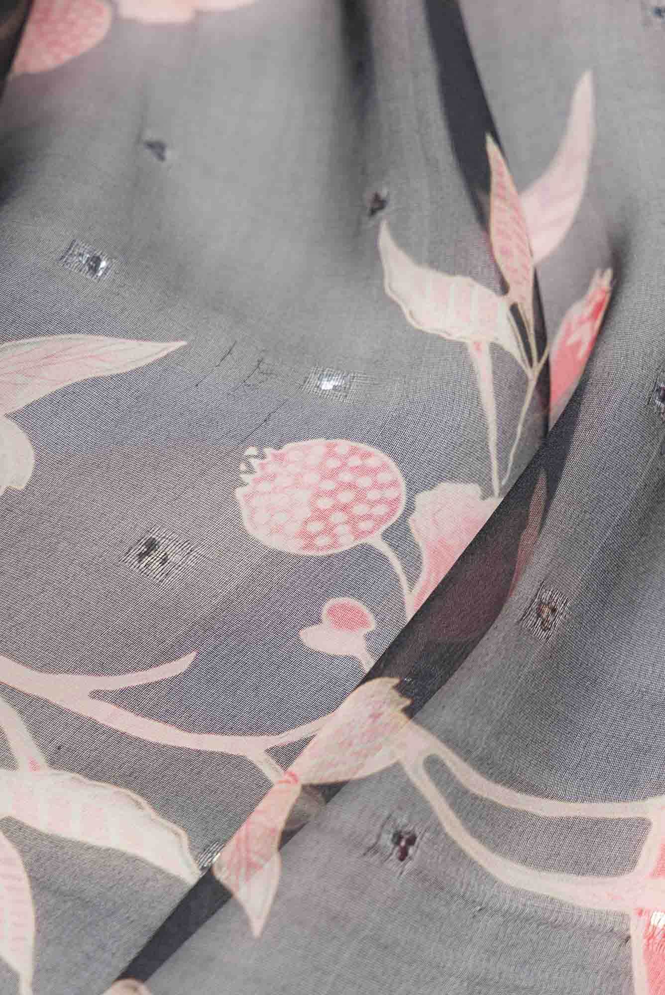 Black Organza Silk Dress Material