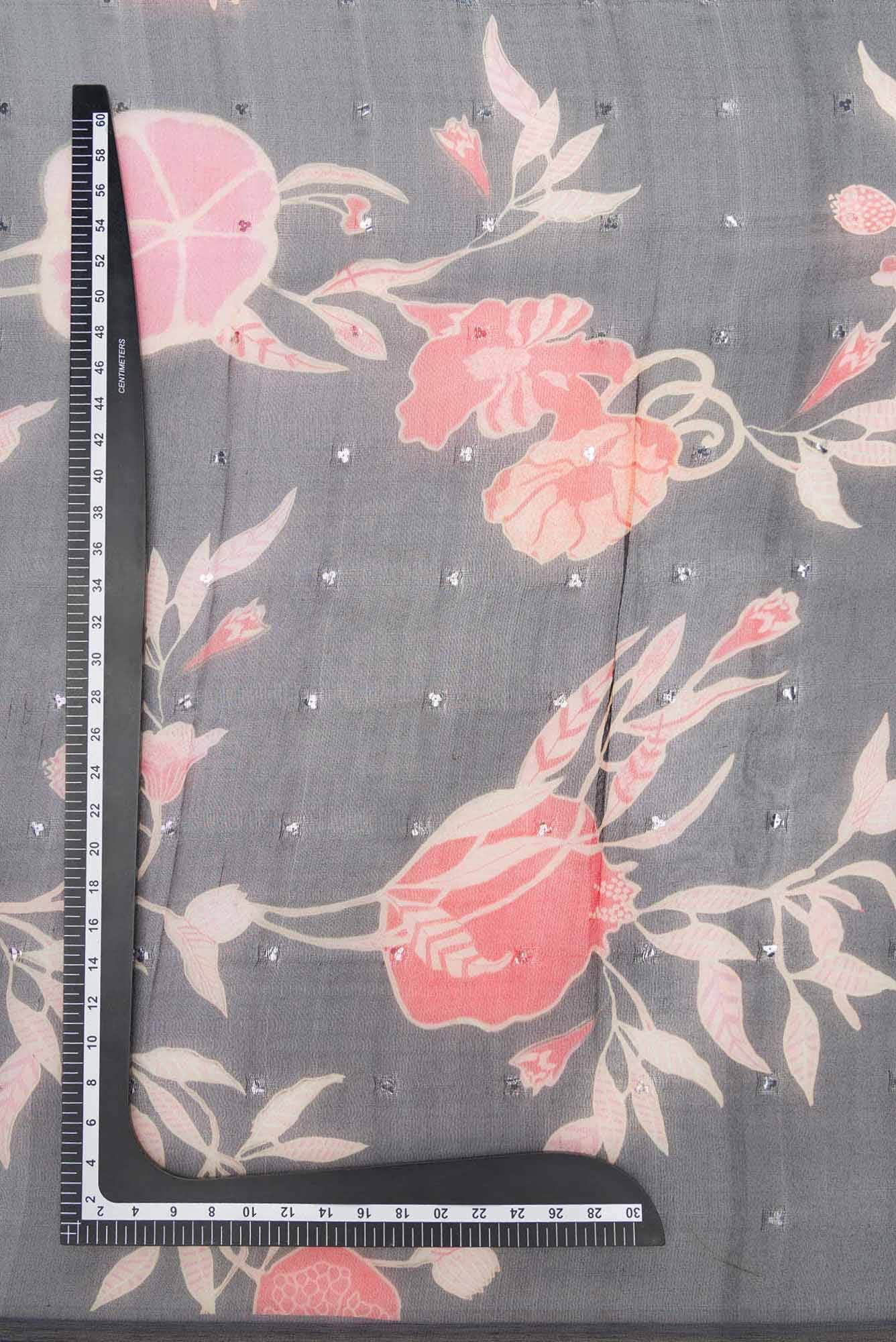 Black Organza Silk Dress Material