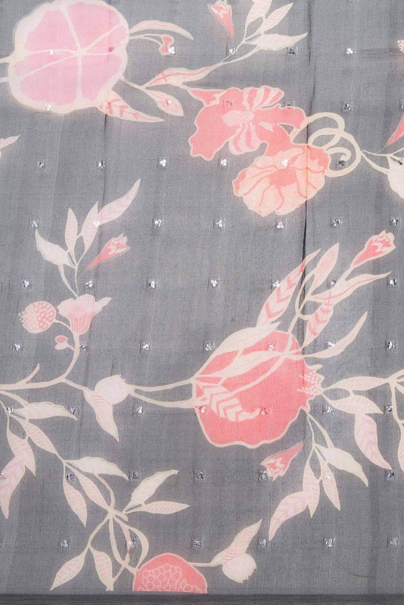 Black Organza Silk Dress Material