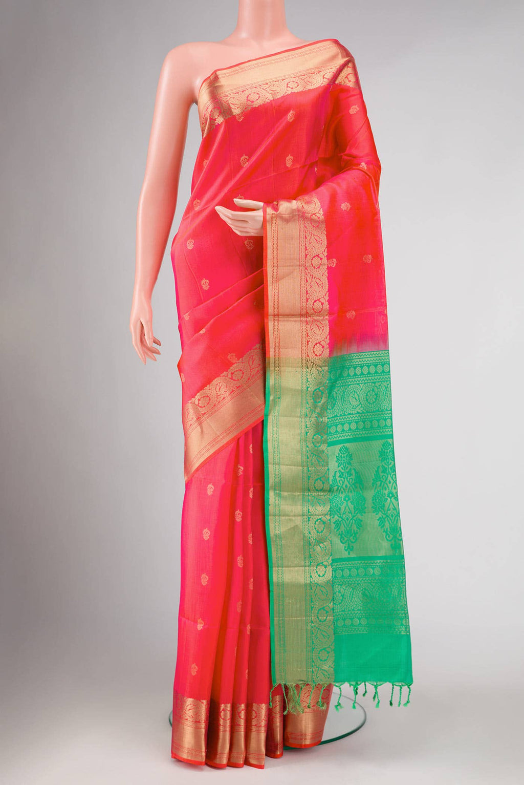 Pink Dual Tone Soft Silk Saree
