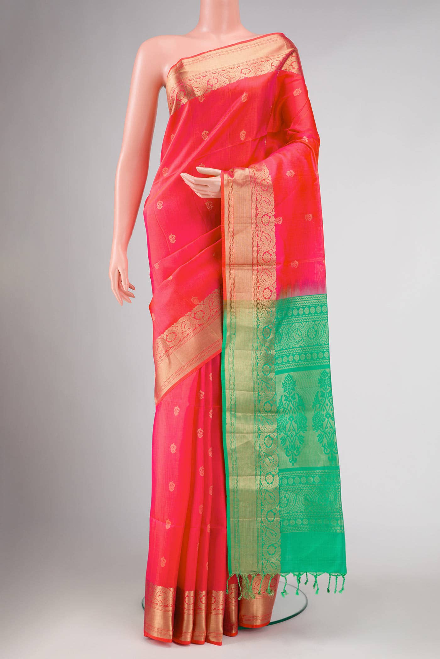 Pink Dual Tone Soft Silk Saree