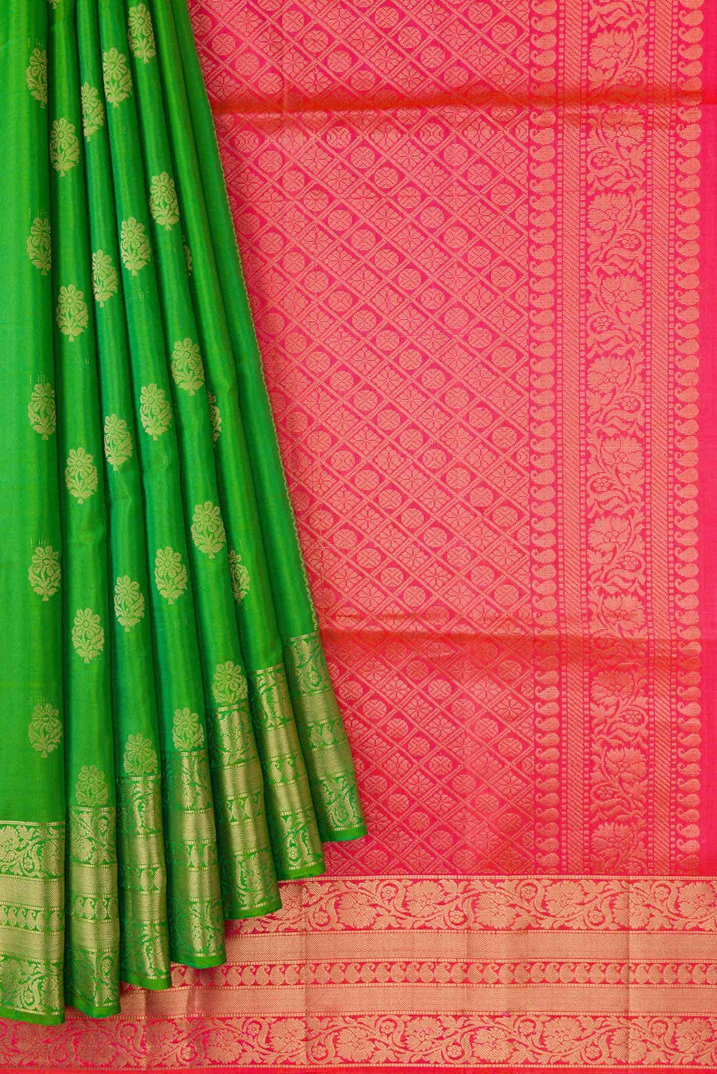 Green Dual Tone Soft Silk Saree