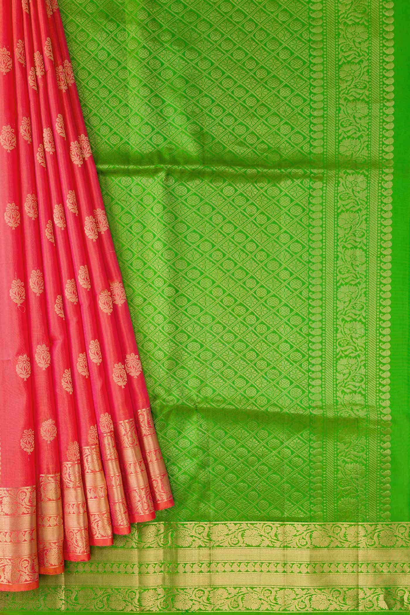 Coral Dual Tone Soft Silk Saree