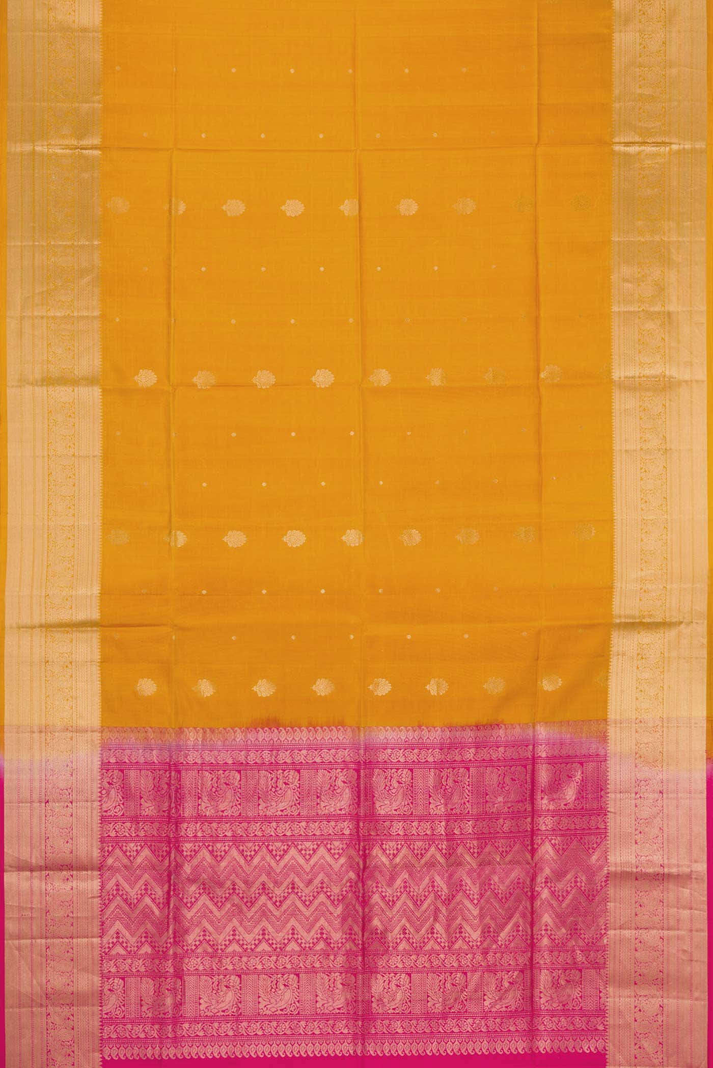 Mustard Dual Tone Soft Silk Saree