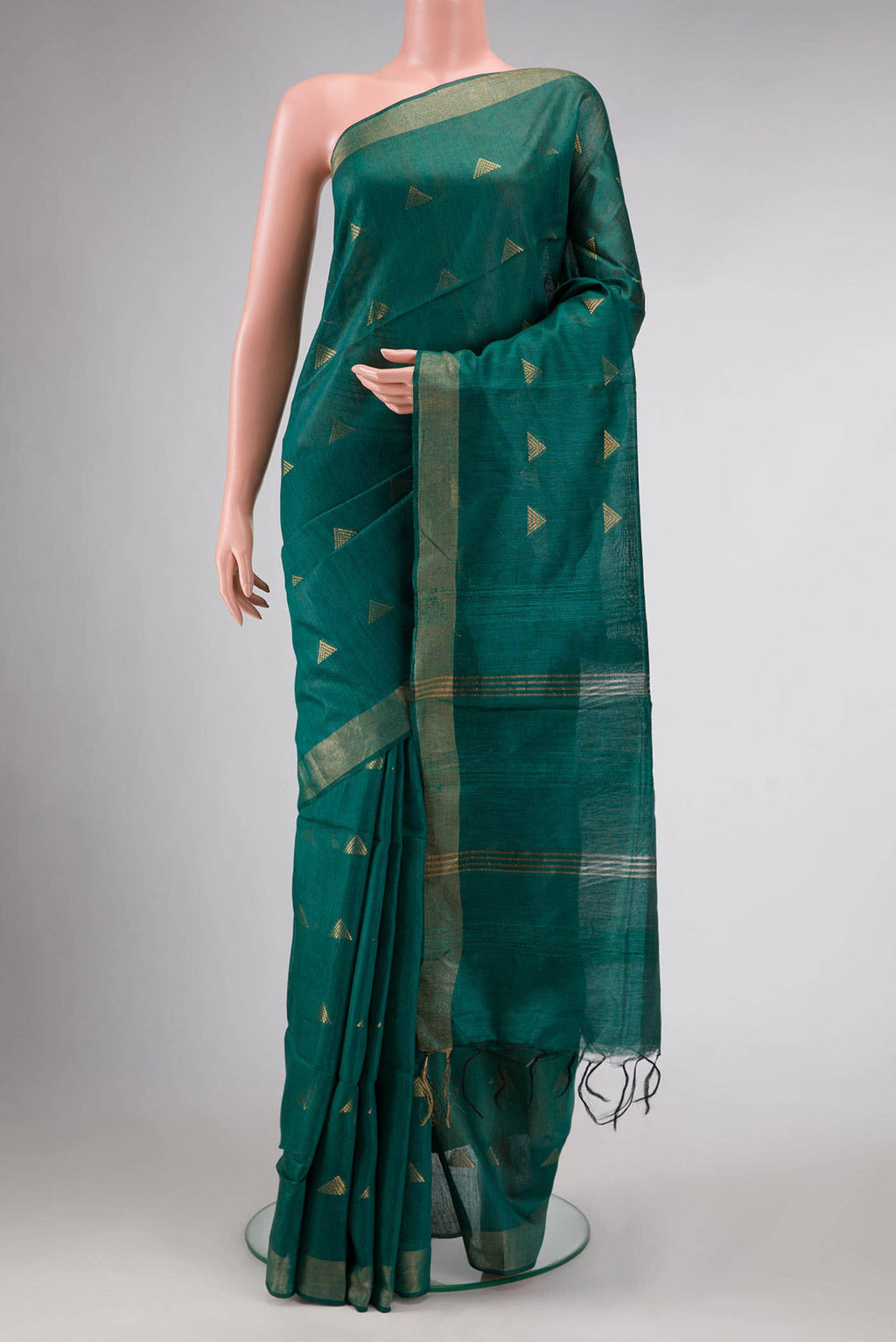 Green Tussar Silk Saree