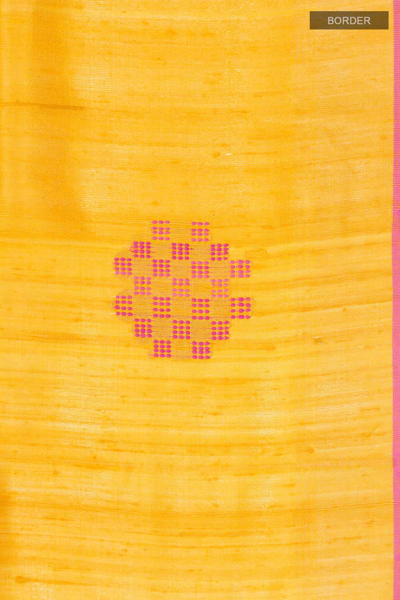 Yellow Tussar Silk Saree