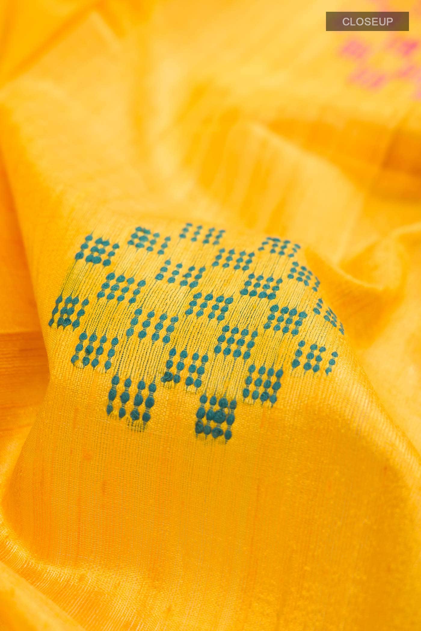 Yellow Tussar Silk Saree