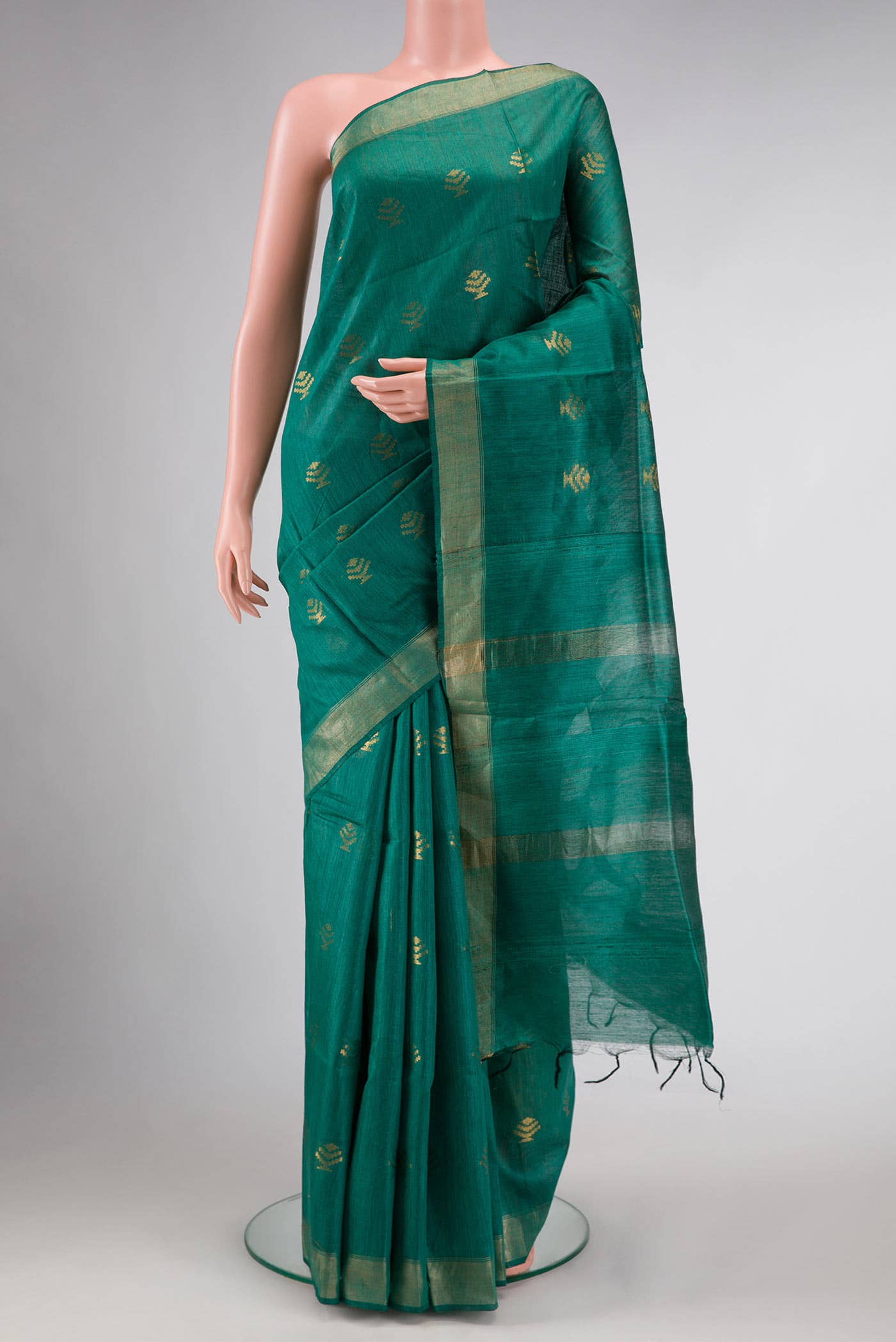 Green Tussar Silk Saree