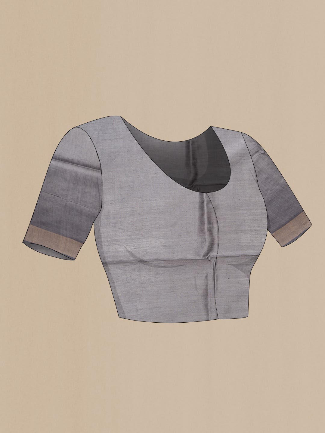Grey Dual Tone Tussar Silk Saree