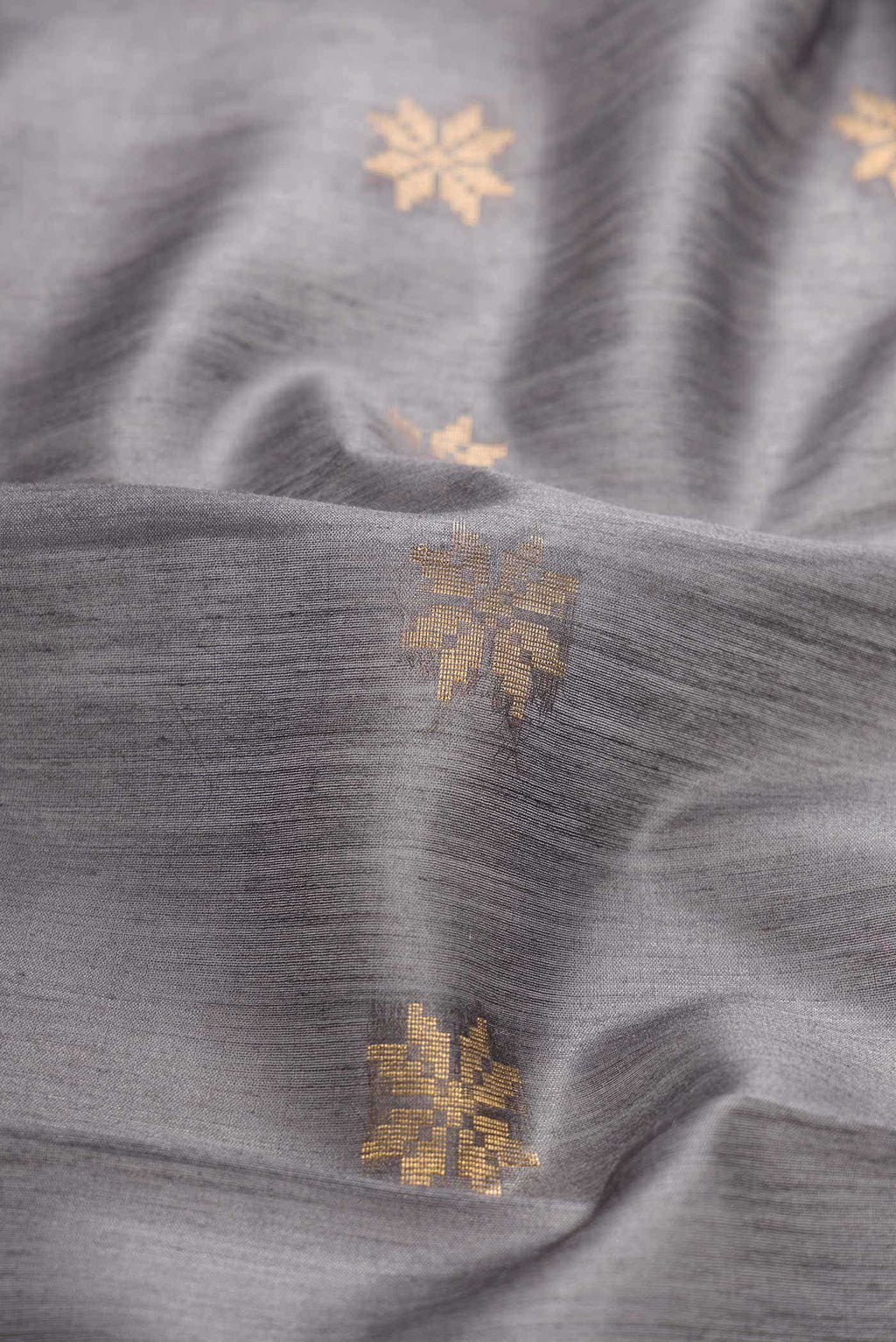 Grey Dual Tone Tussar Silk Saree