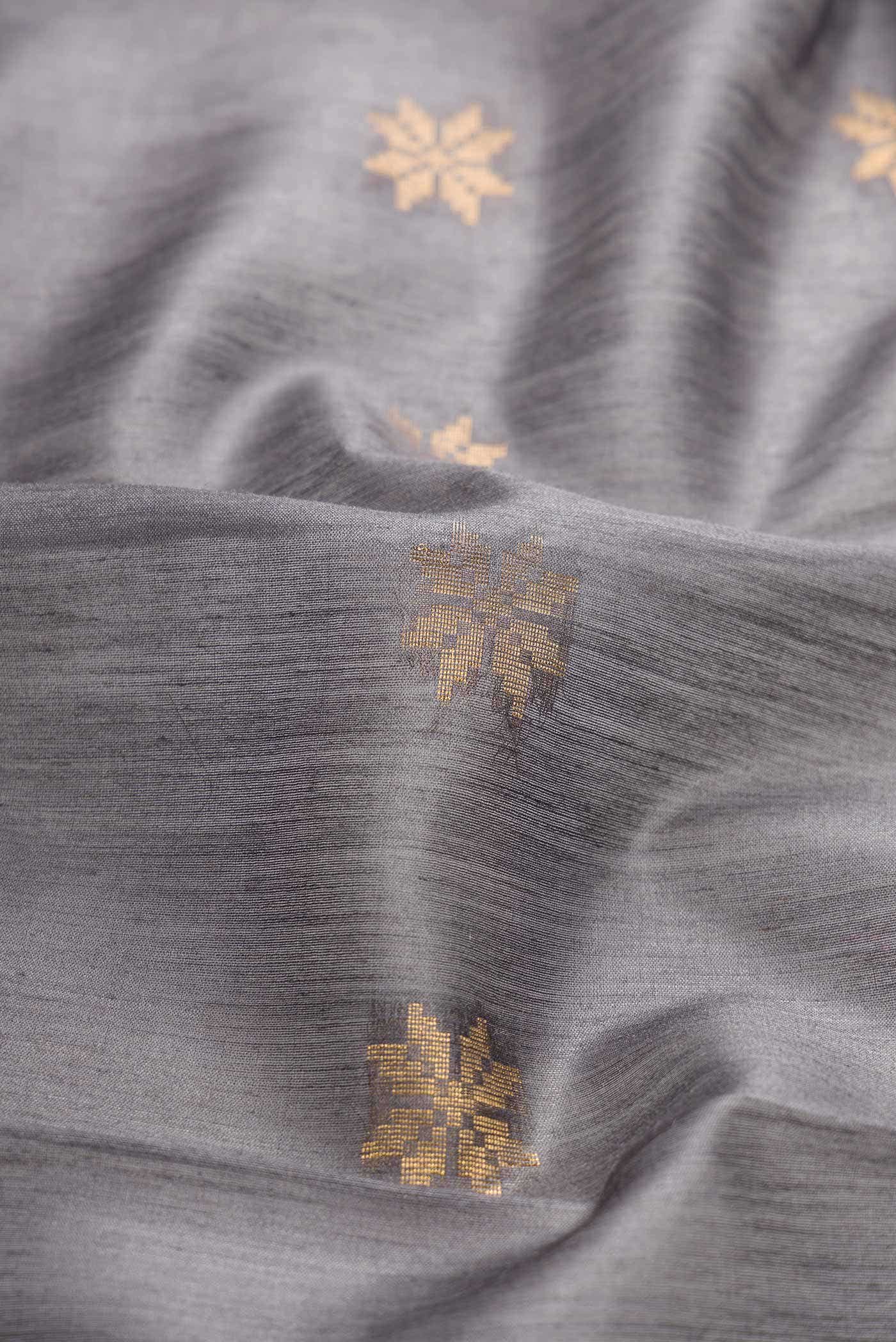 Grey Dual Tone Tussar Silk Saree