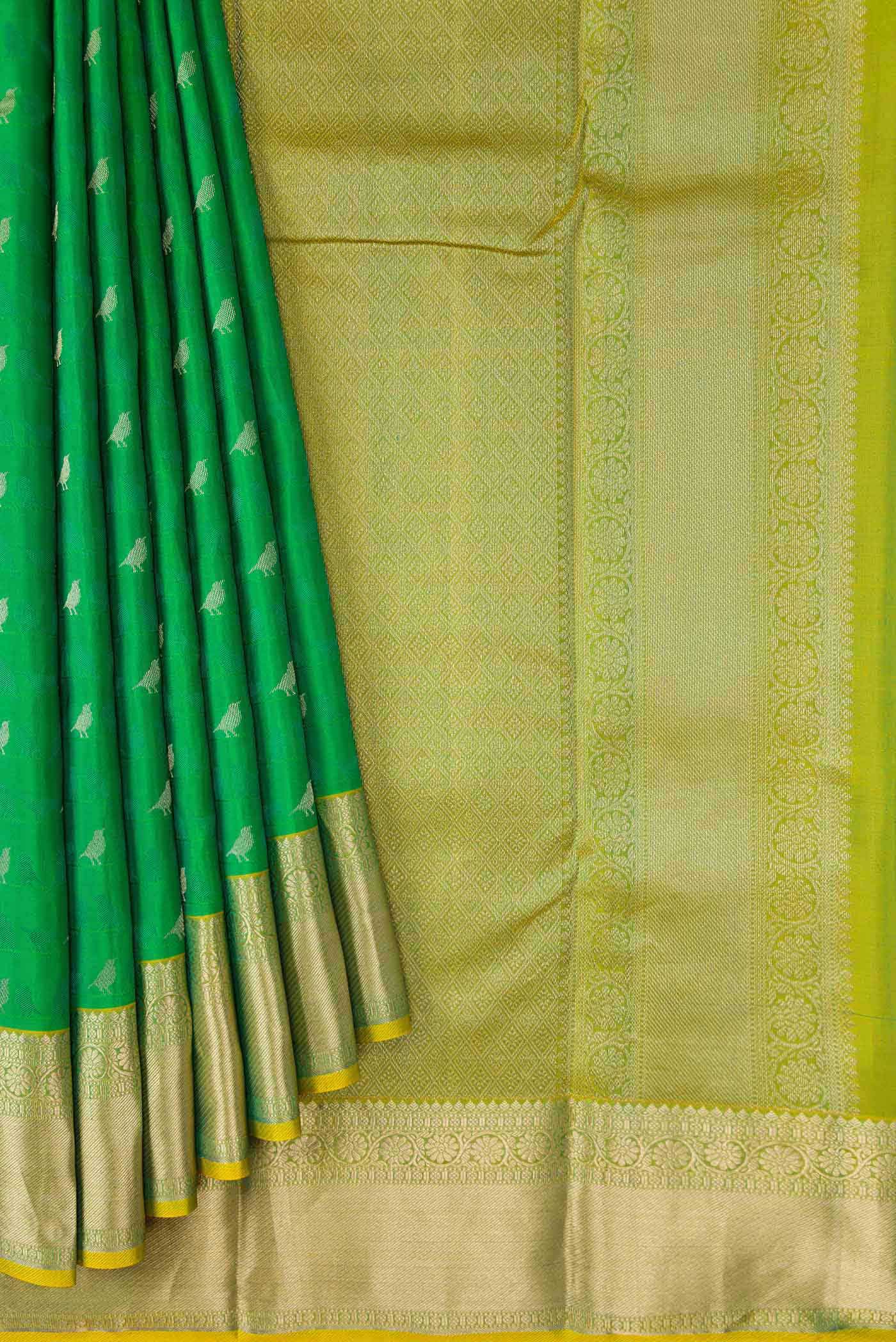 Green Dual Tone Kanchipuram Silk Saree