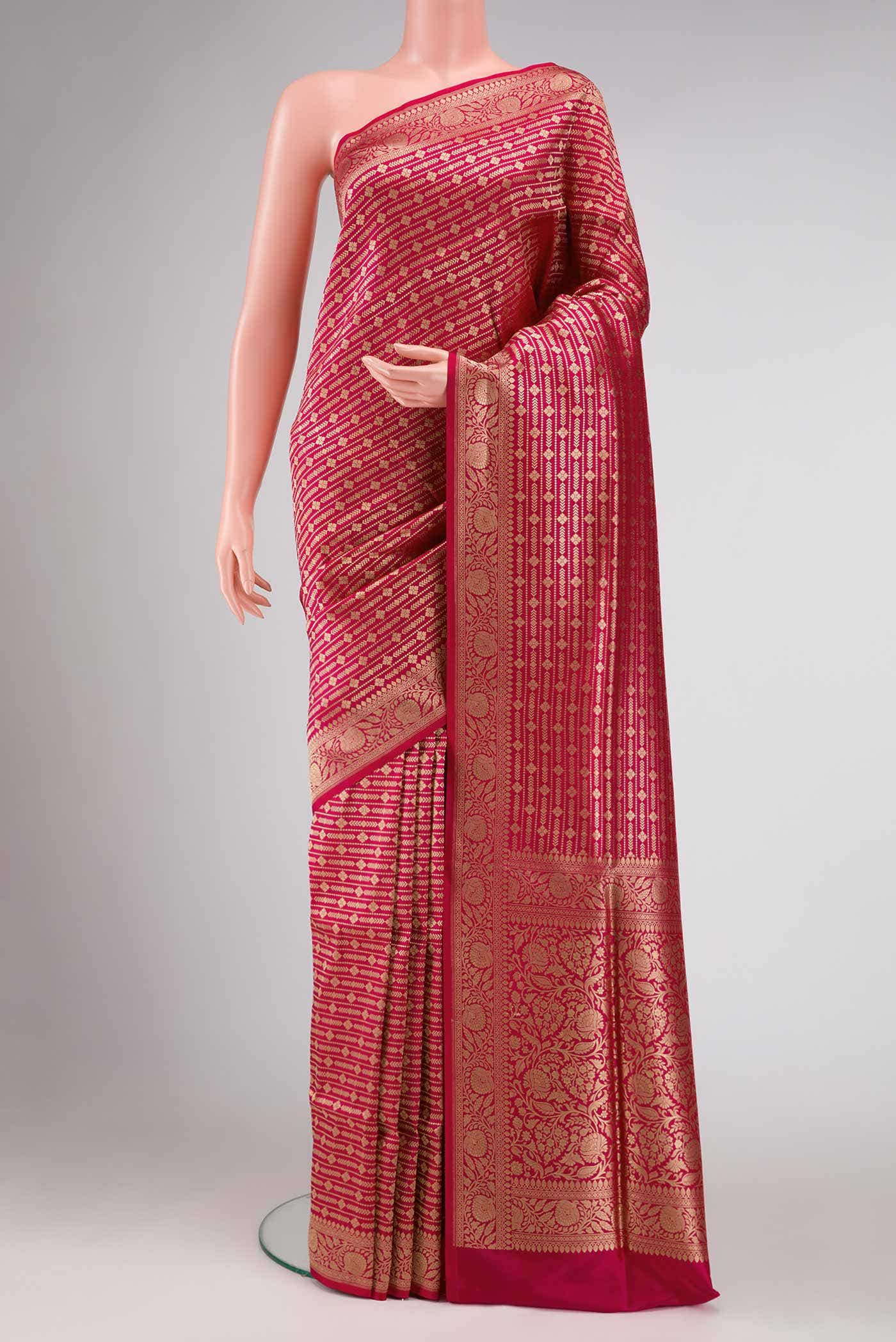 Imperial Pink Dual Tone Banarasi Silk Saree
