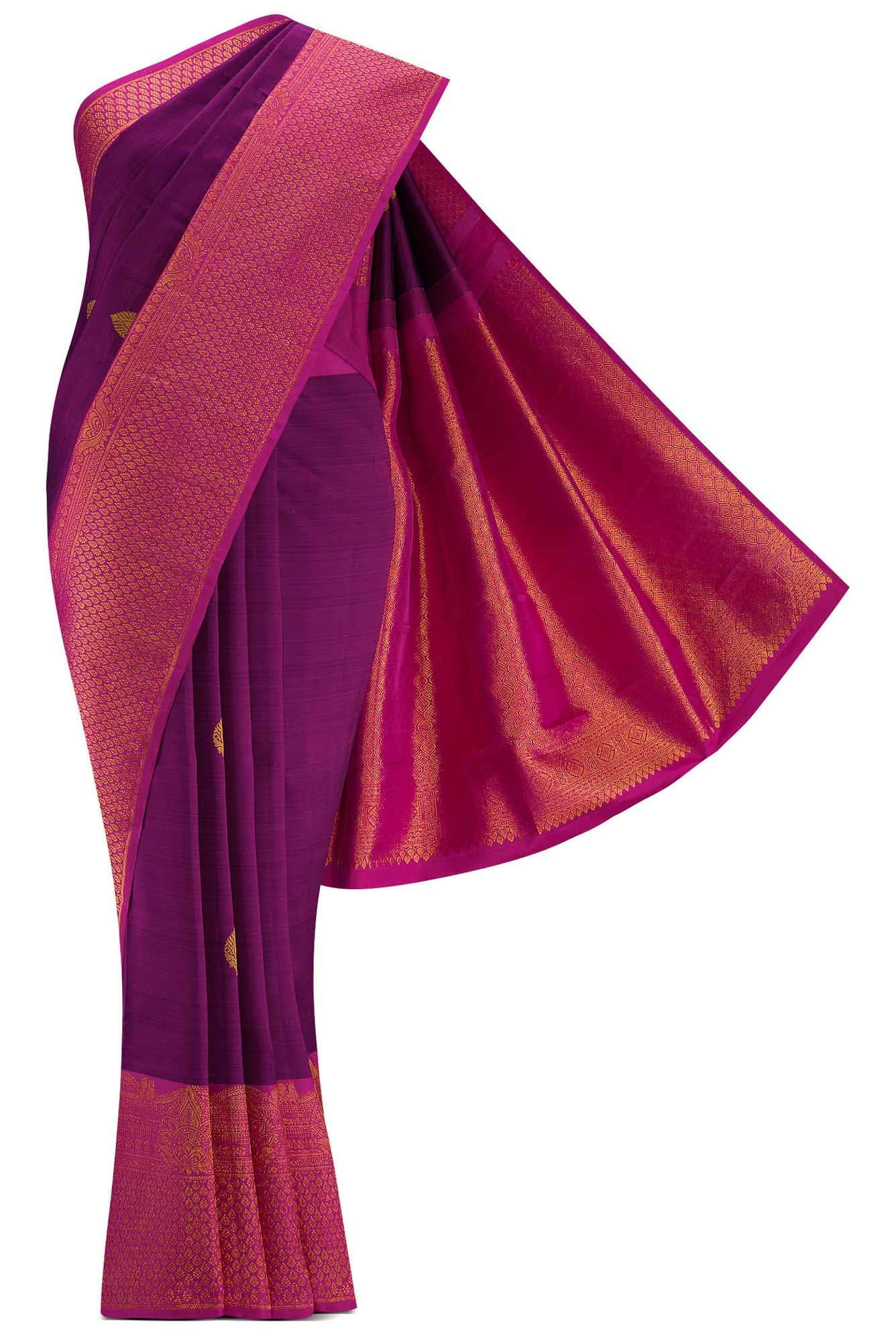 Purple Dual Tone Kanchipuram Silk Saree