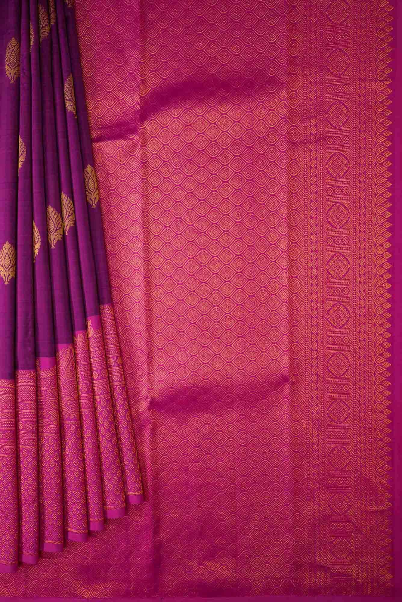 Purple Dual Tone Kanchipuram Silk Saree