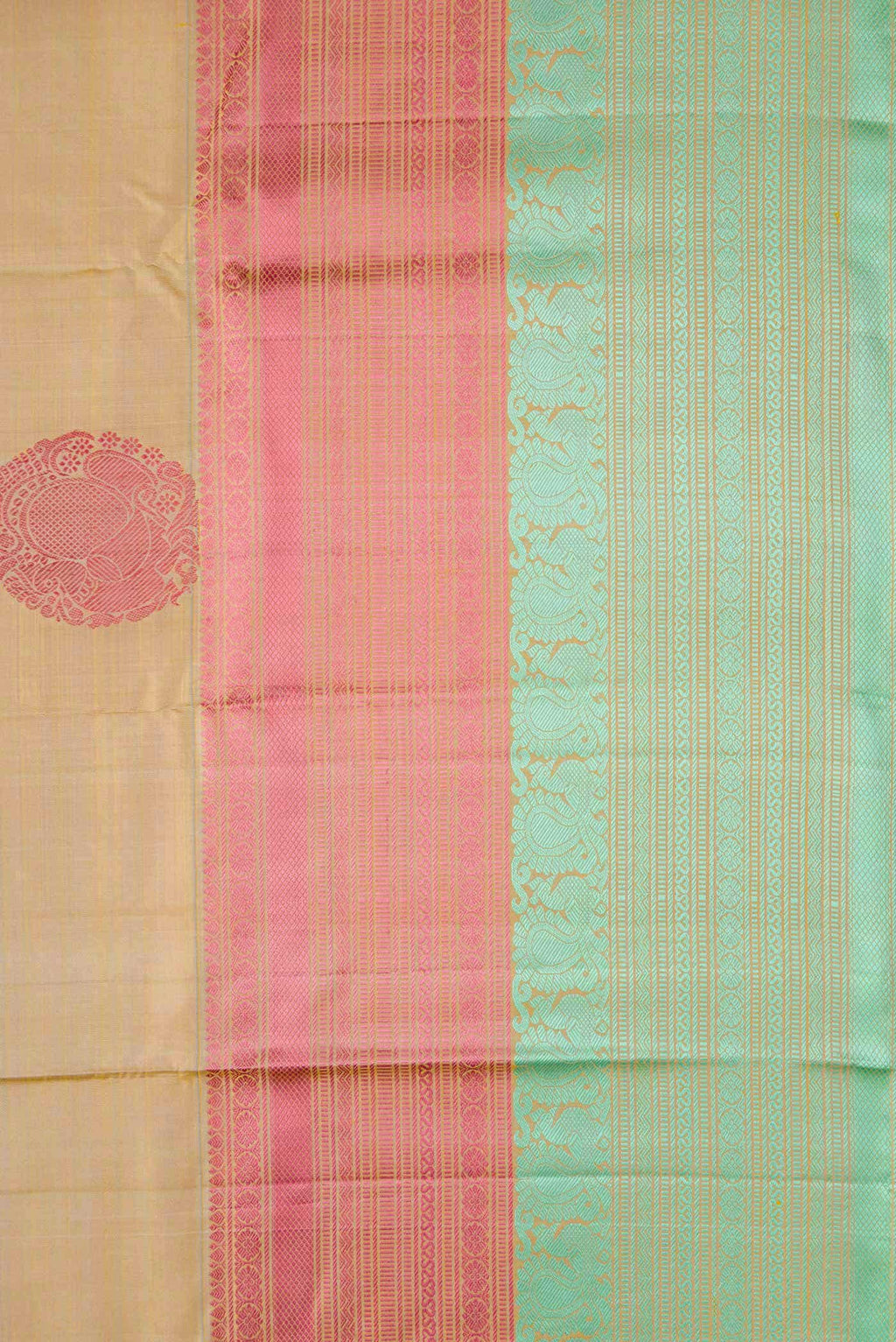 Dark Beige Kanchipuram Silk Saree