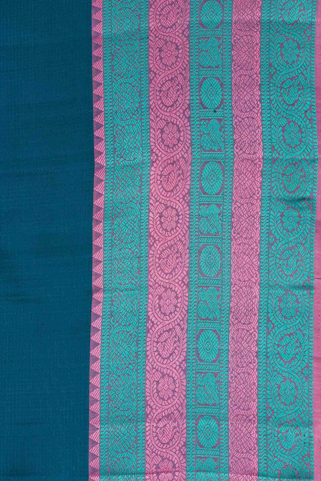 Peacock Sea Blue Dual Tone Kanchipuram Silk Saree
