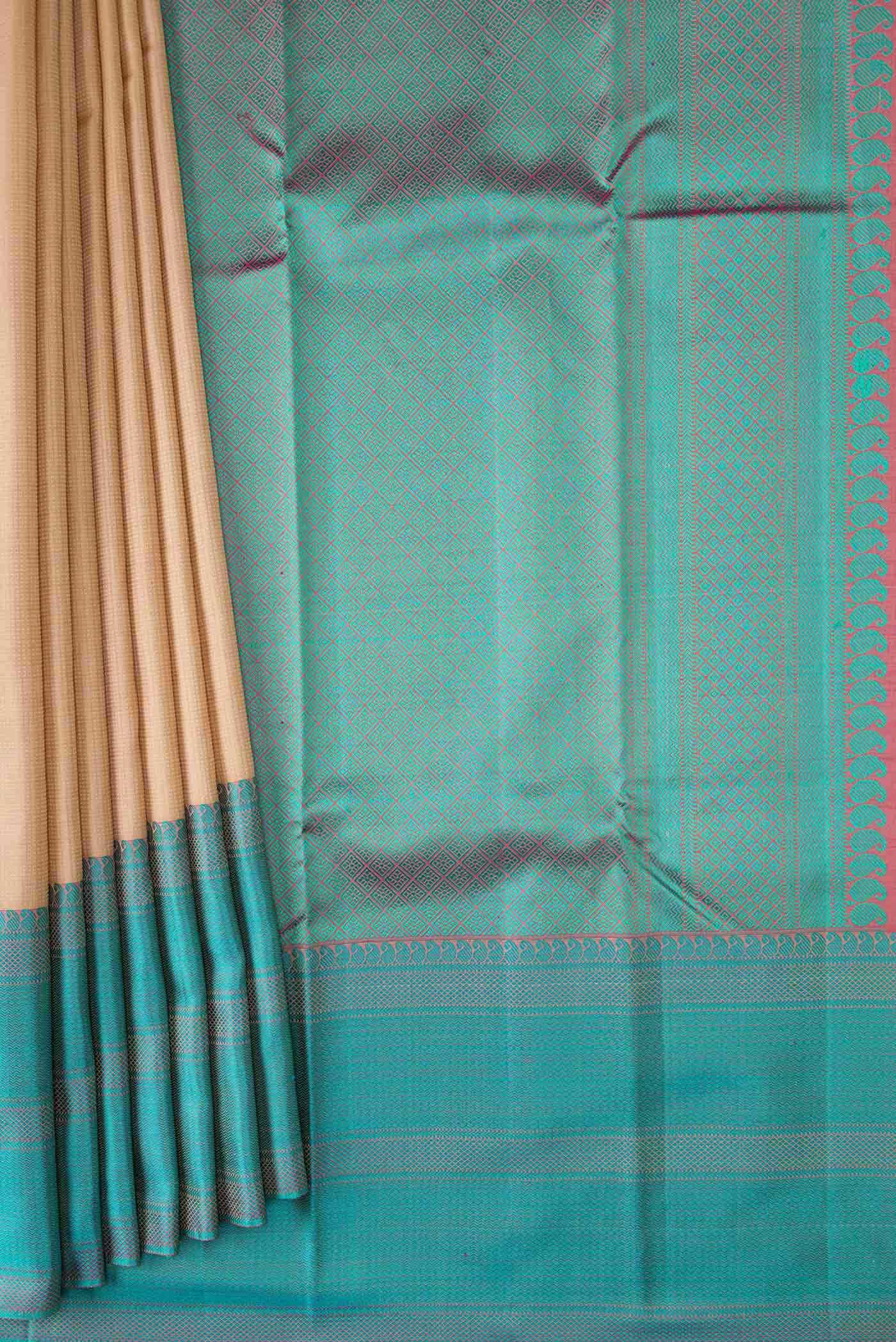 Cream Kanchipuram Silk Saree