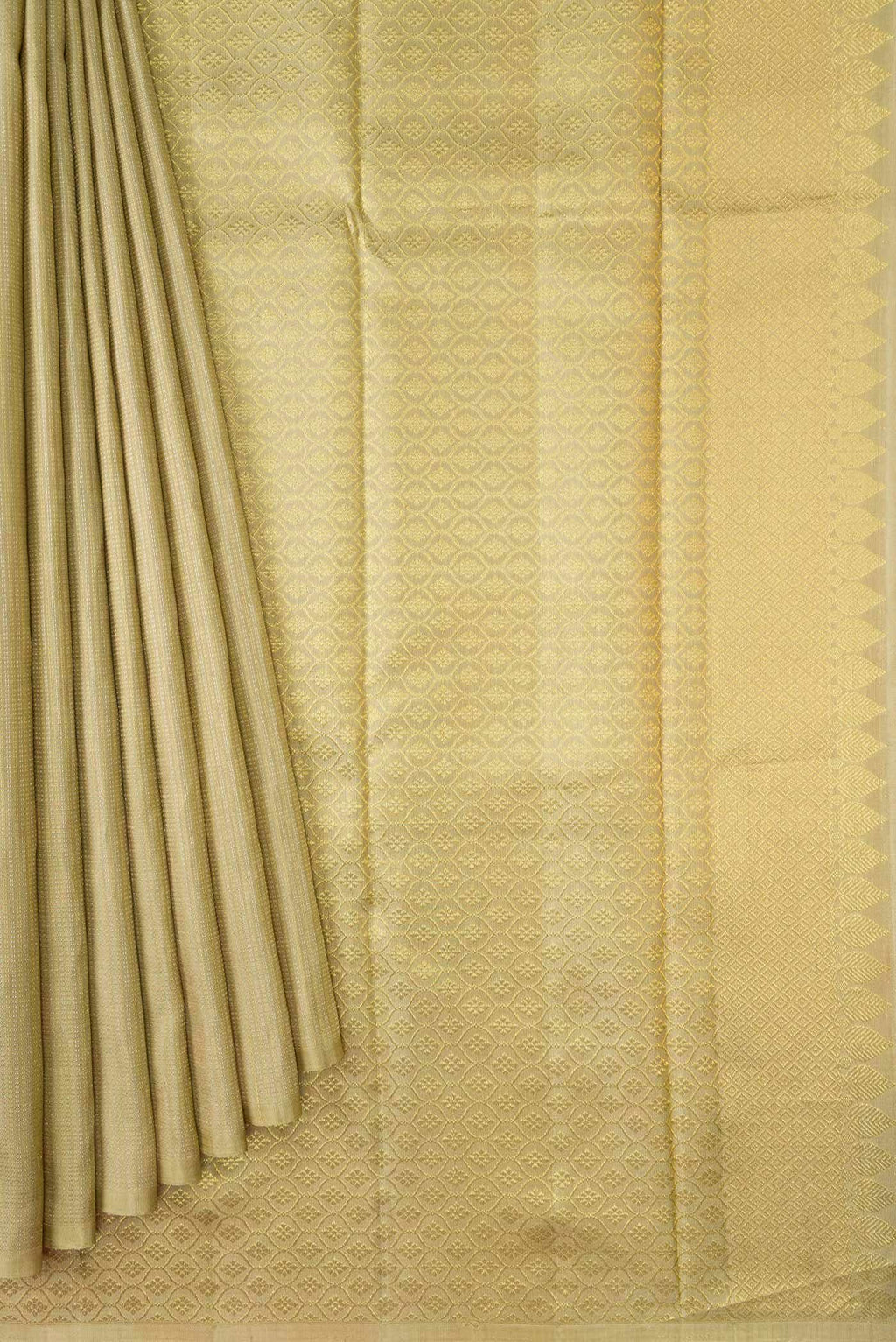 Beige Dual Tone Kanchipuram Silk Saree