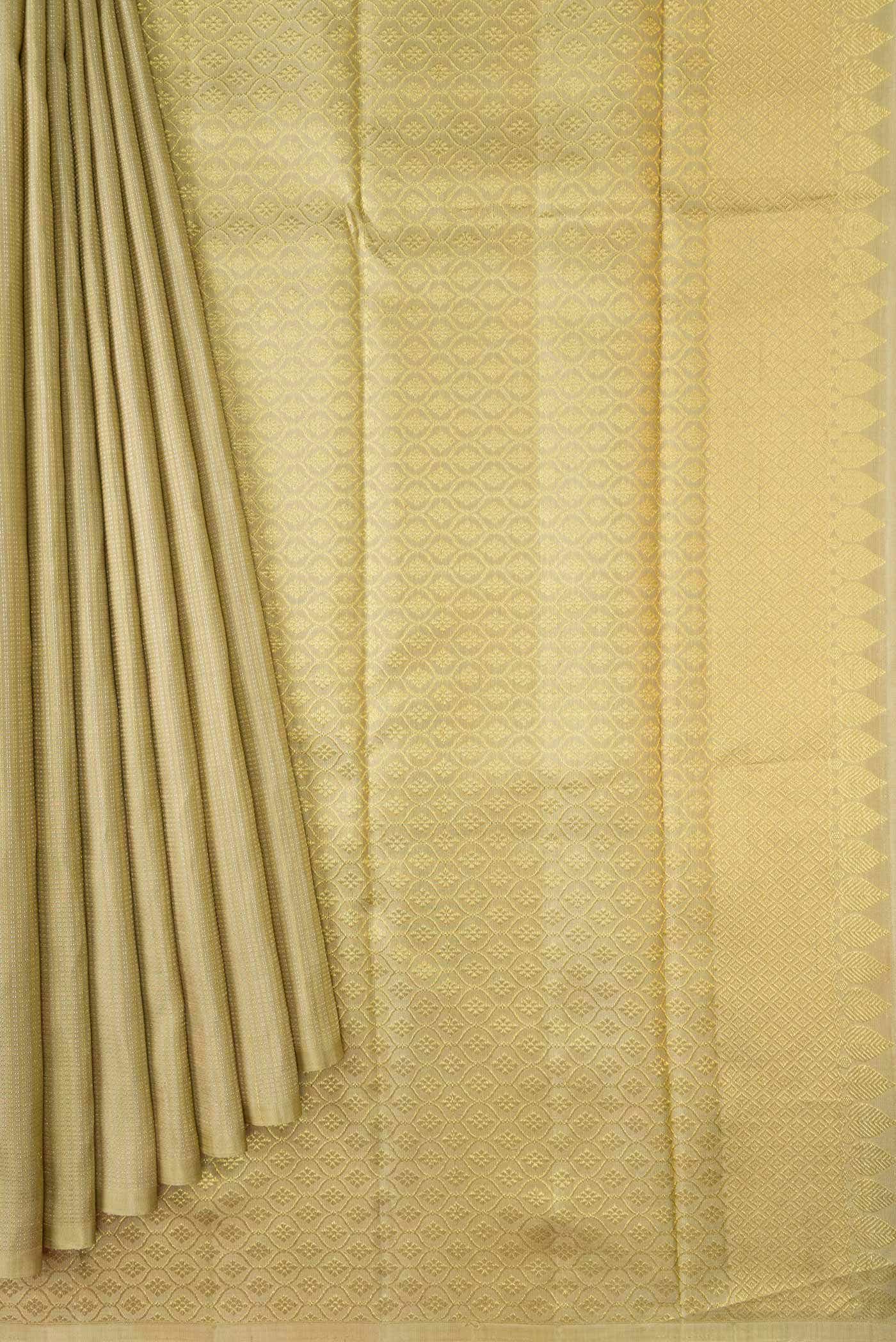 Beige Dual Tone Kanchipuram Silk Saree