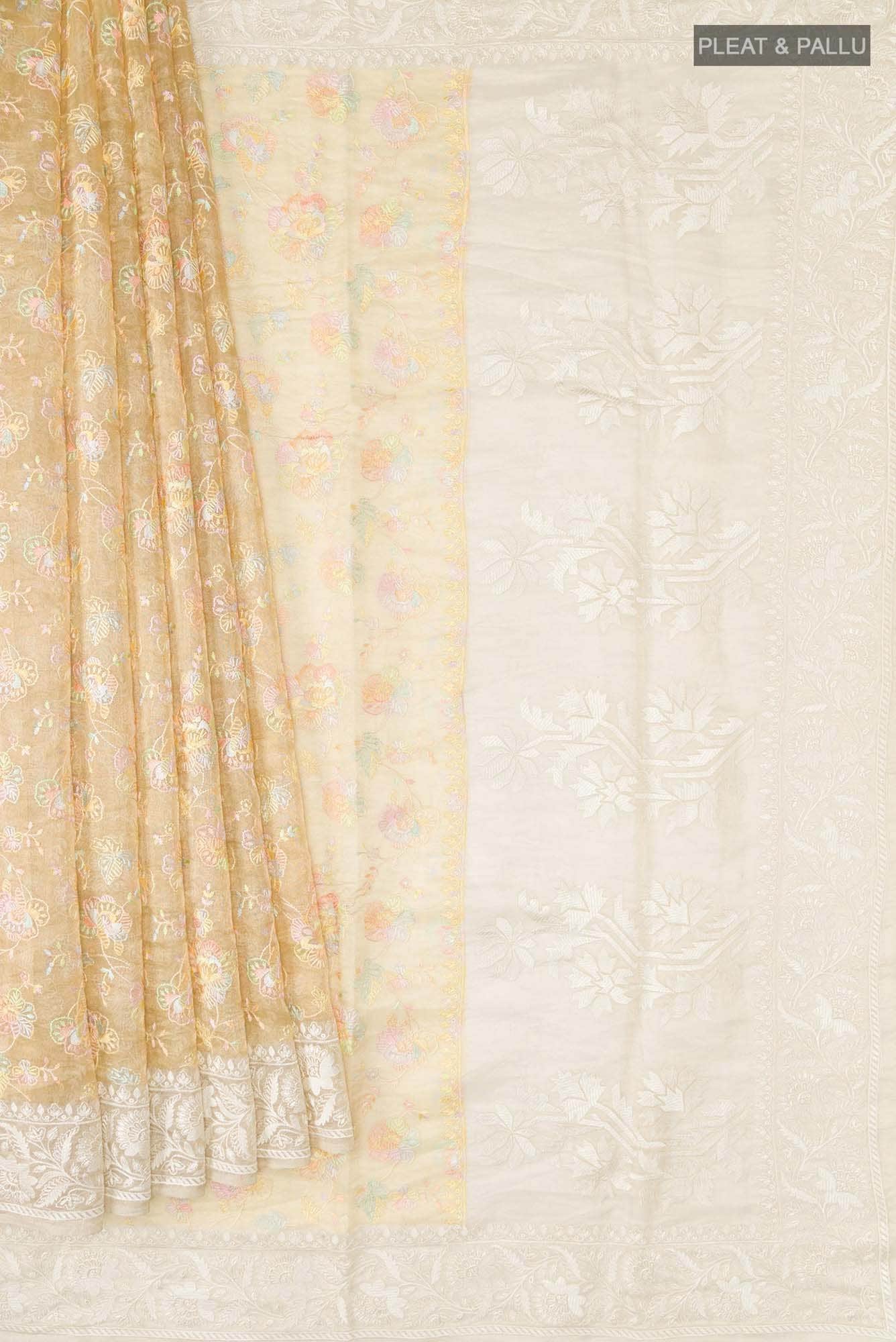Sandal Organza Silk Saree