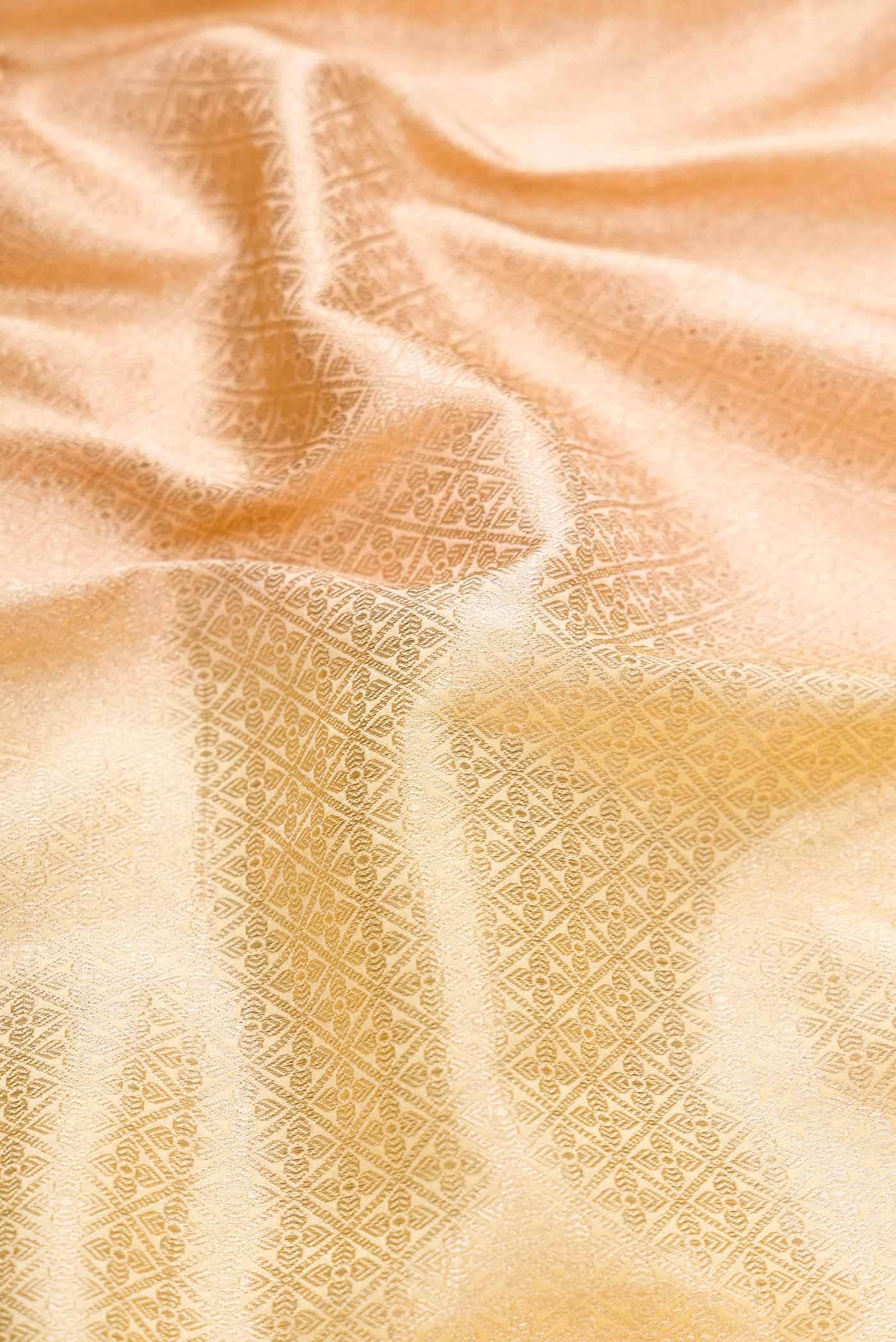 Golden Peach Dual Tone Banarasi Silk Saree