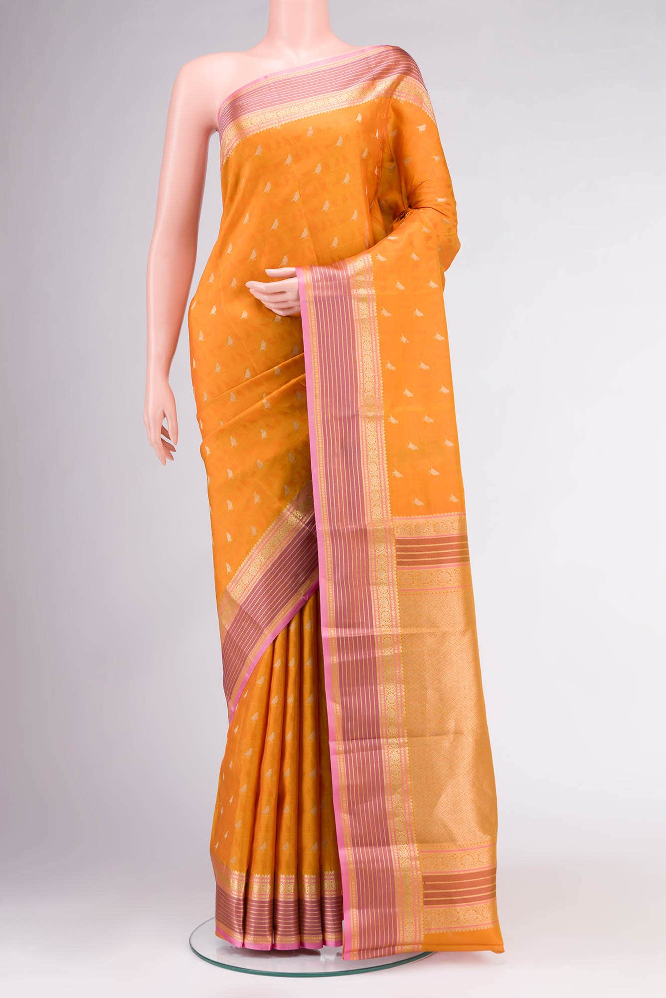 Yellow Kanchipuram Silk Saree