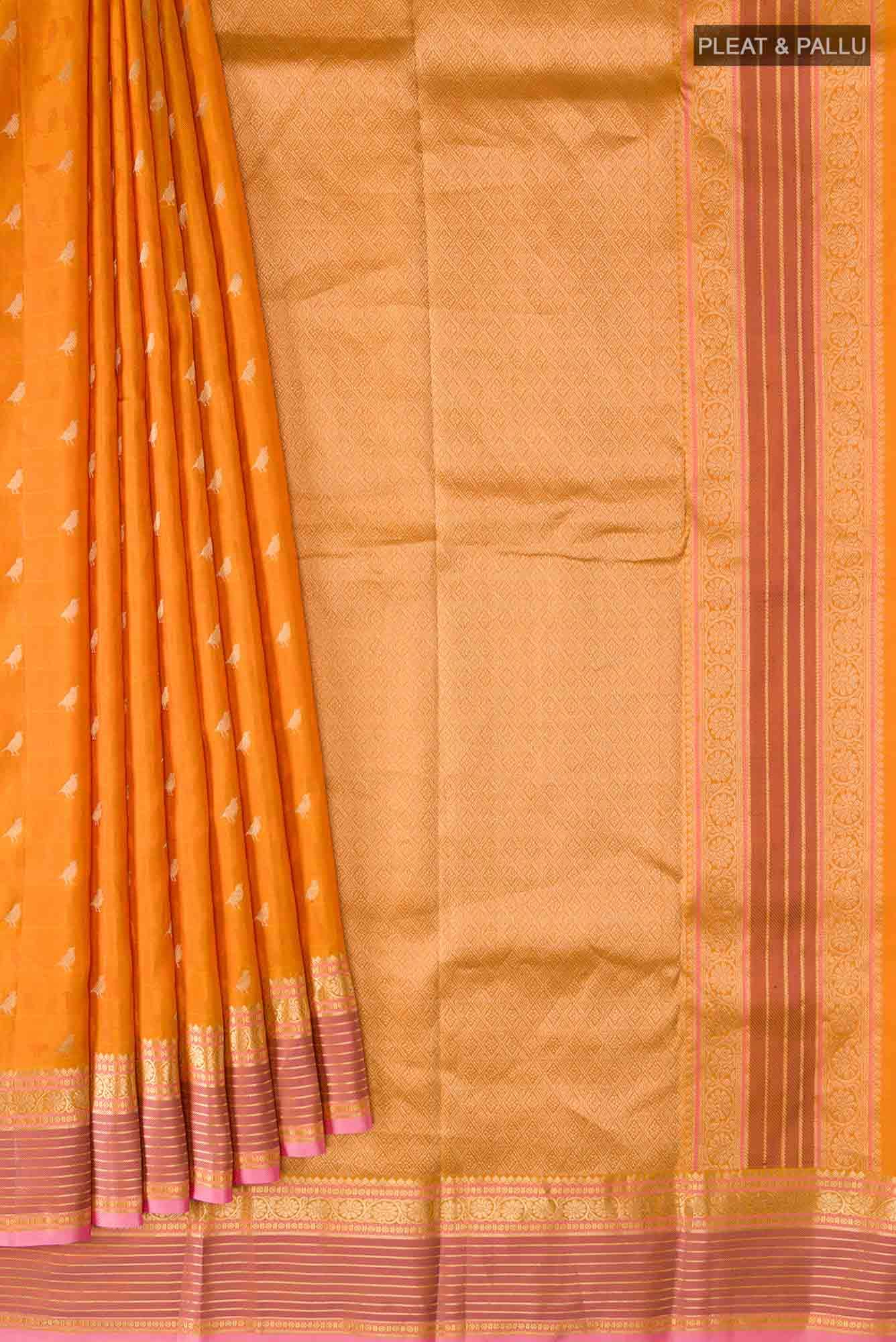 Yellow Kanchipuram Silk Saree