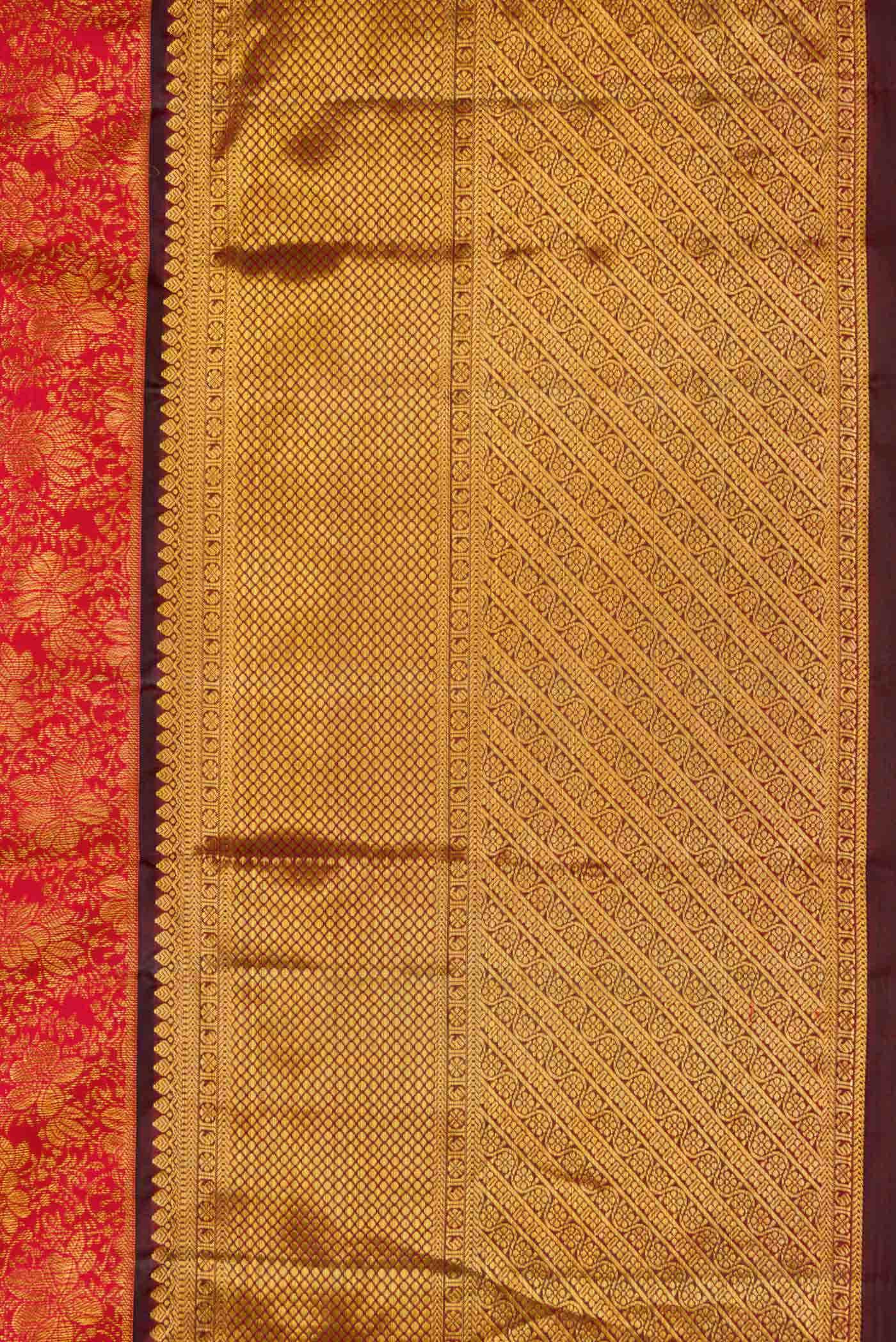 Red Dual Tone Kanchipuram Silk Saree