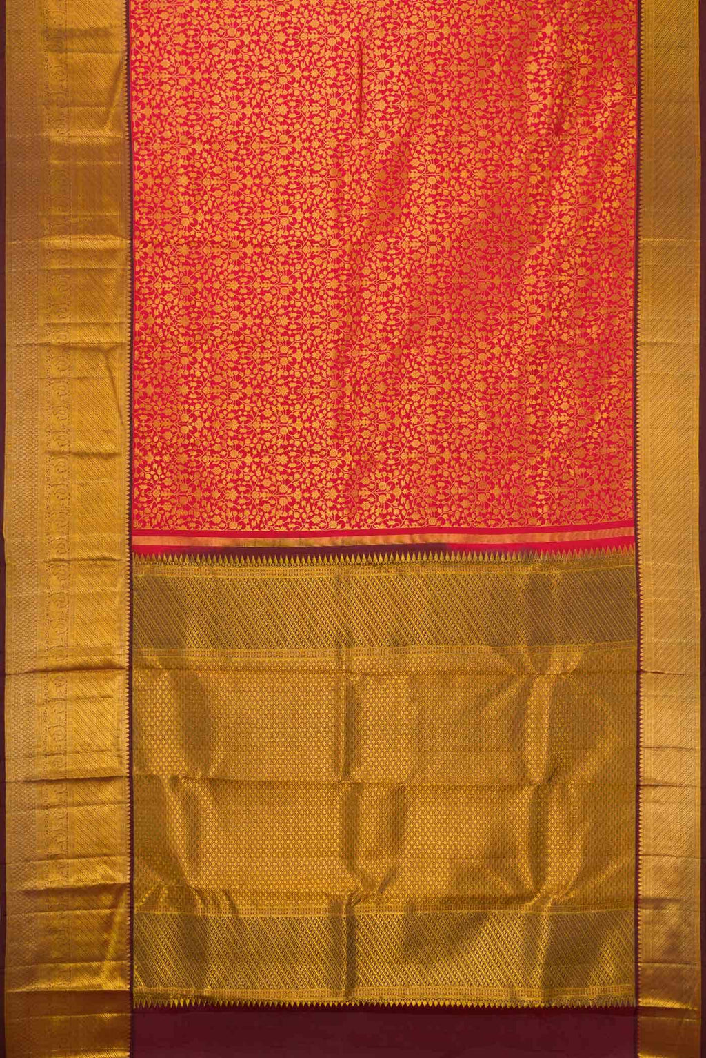 Red Dual Tone Kanchipuram Silk Saree