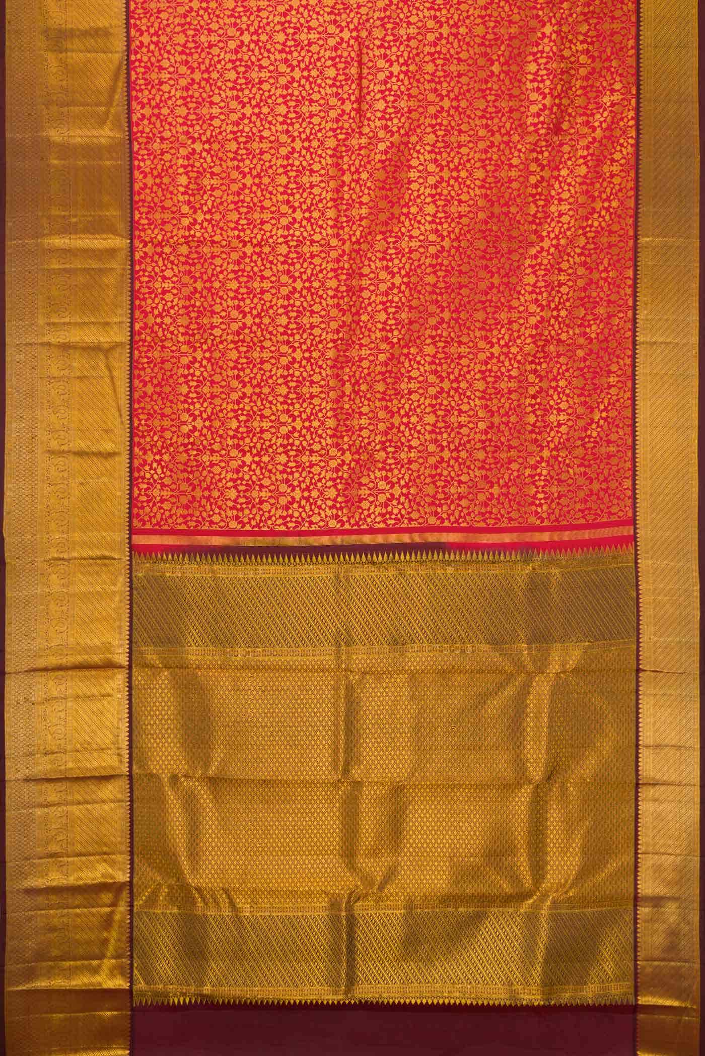Red Dual Tone Kanchipuram Silk Saree