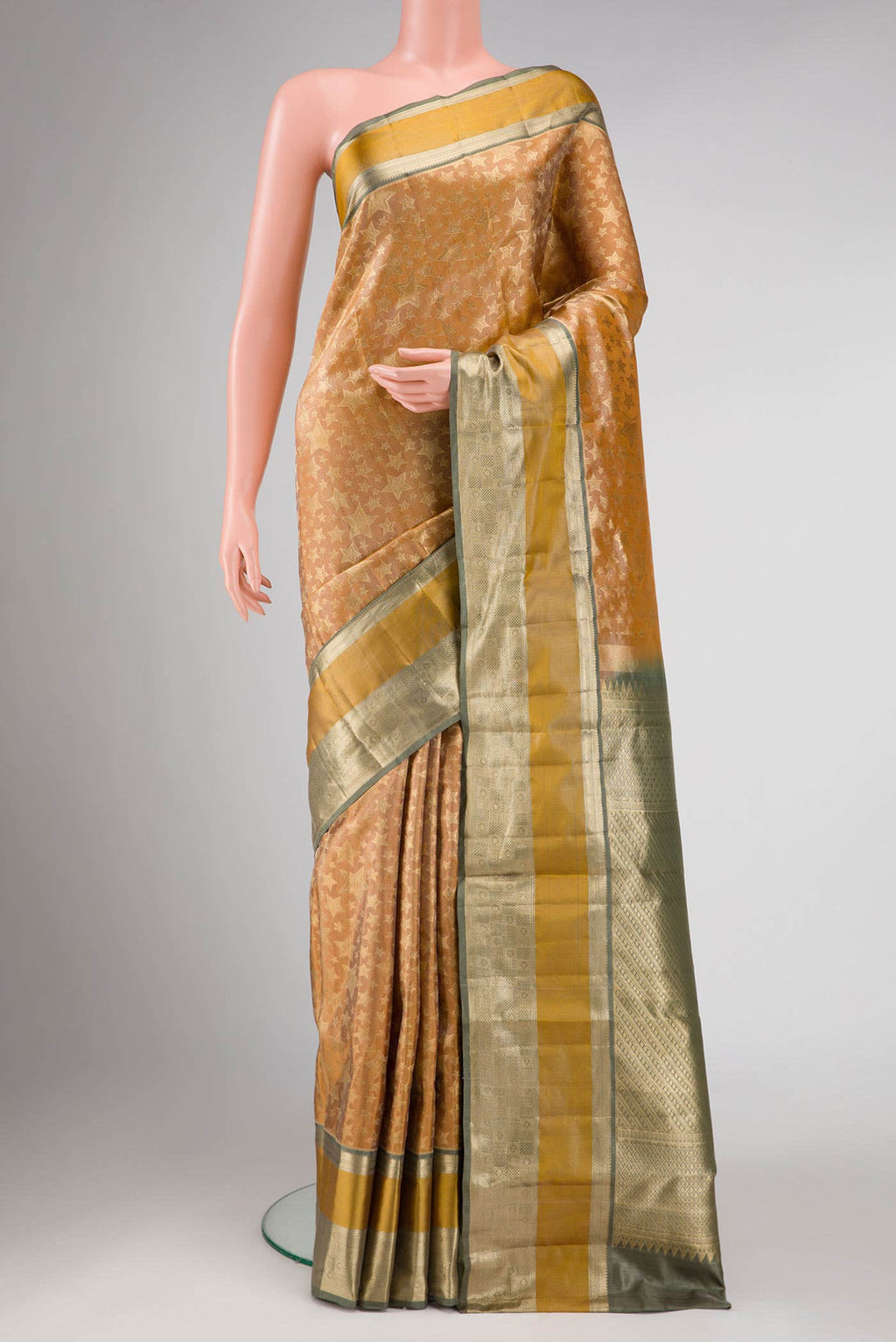 Gold Kanchipuram Tissue Silk Saree