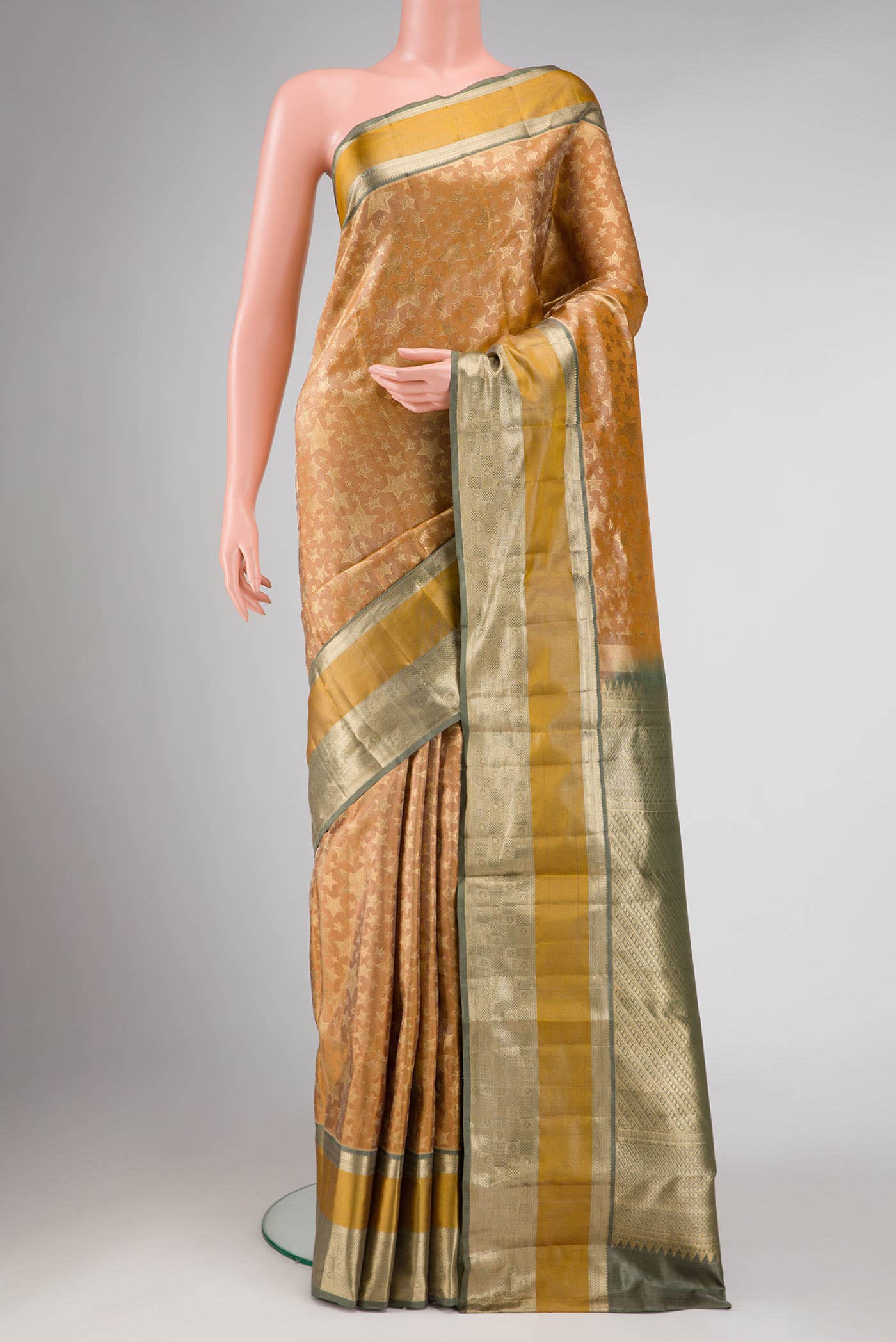 Gold Kanchipuram Tissue Silk Saree